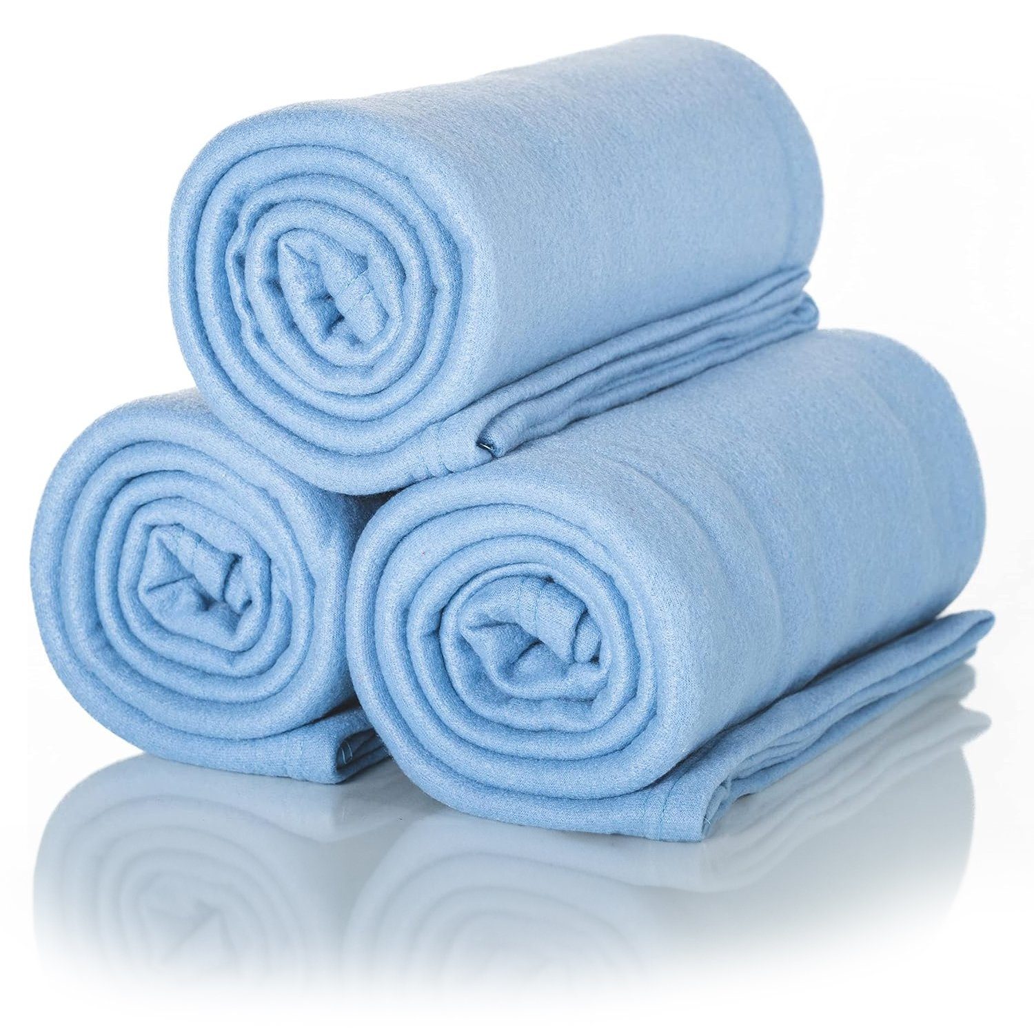 Wohndecke 3 St. A3JB Oeko-Tex Polar Fleecedecken Couch jeansblau 130x160cm günstig online kaufen