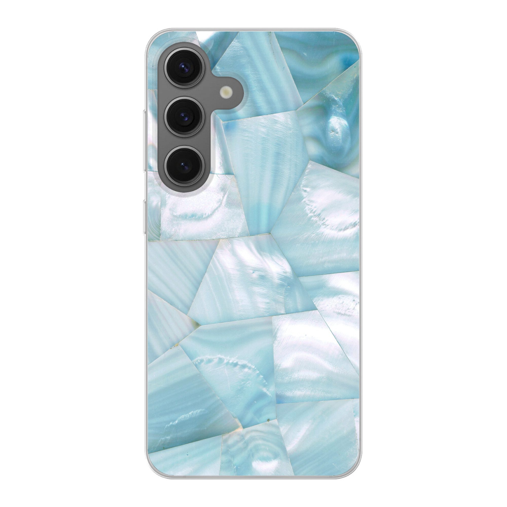 Handyhülle für Samsung Galaxy S25 Naturstein - Blau - Perlmutt
