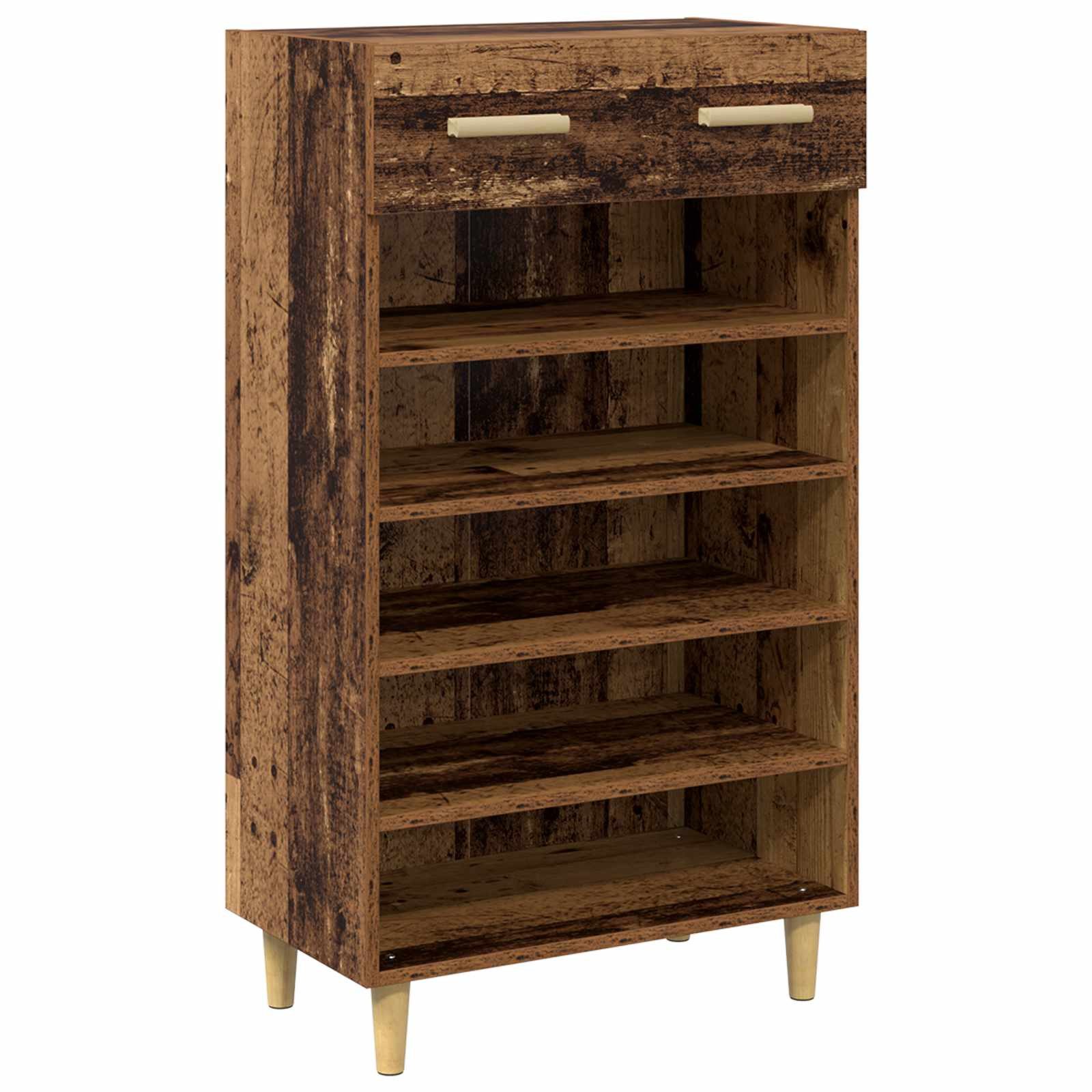 vidaXL Schuhregal Schuhschrank 60 x 35 x 105 cm Holzwerkstoff Altholz, 1-tlg.