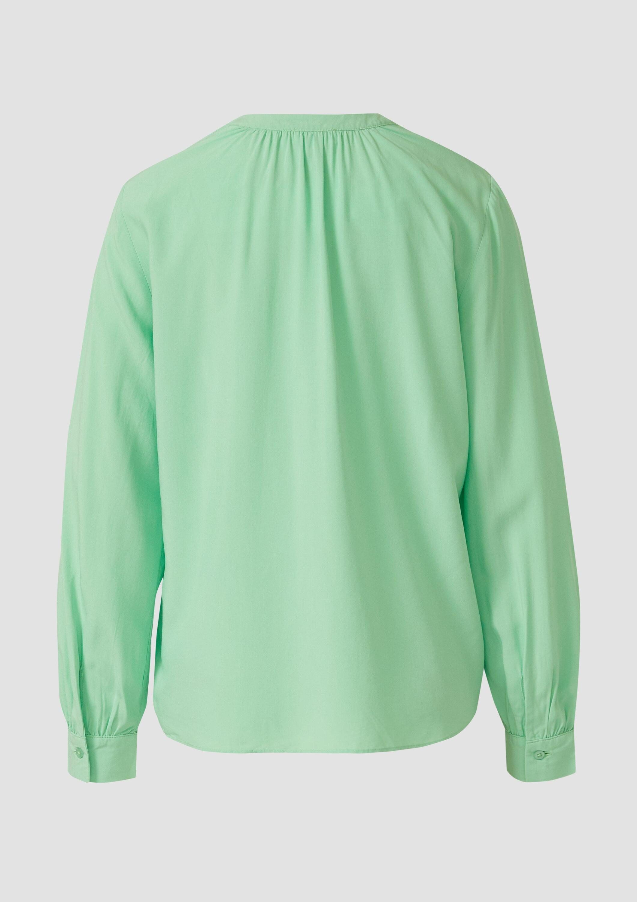 s.Oliver Langarmbluse Bluse Weiche Viskose-Bluse mit Raffung