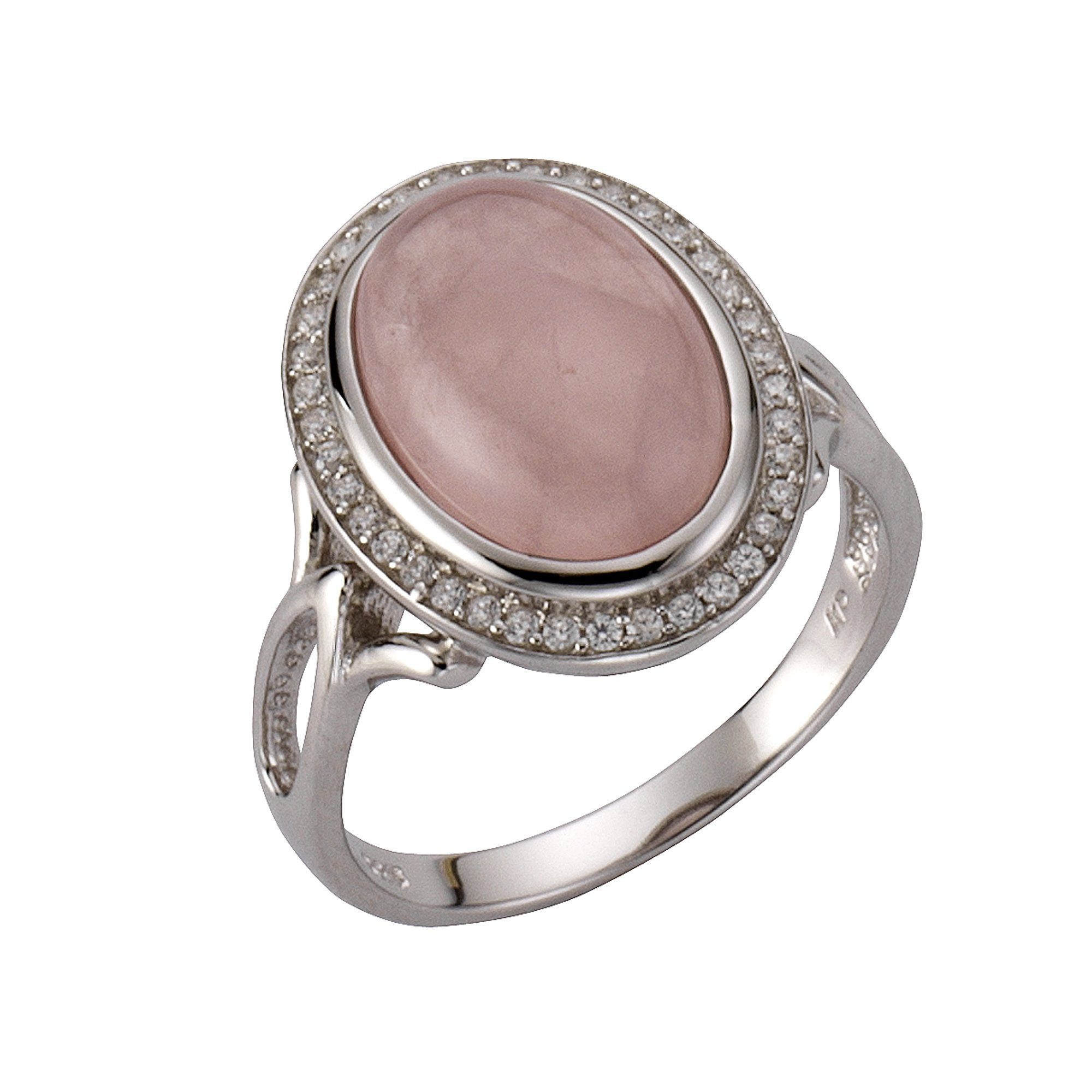 Rosenquarz Fingerring Sterling 925/- Zeeme Silber