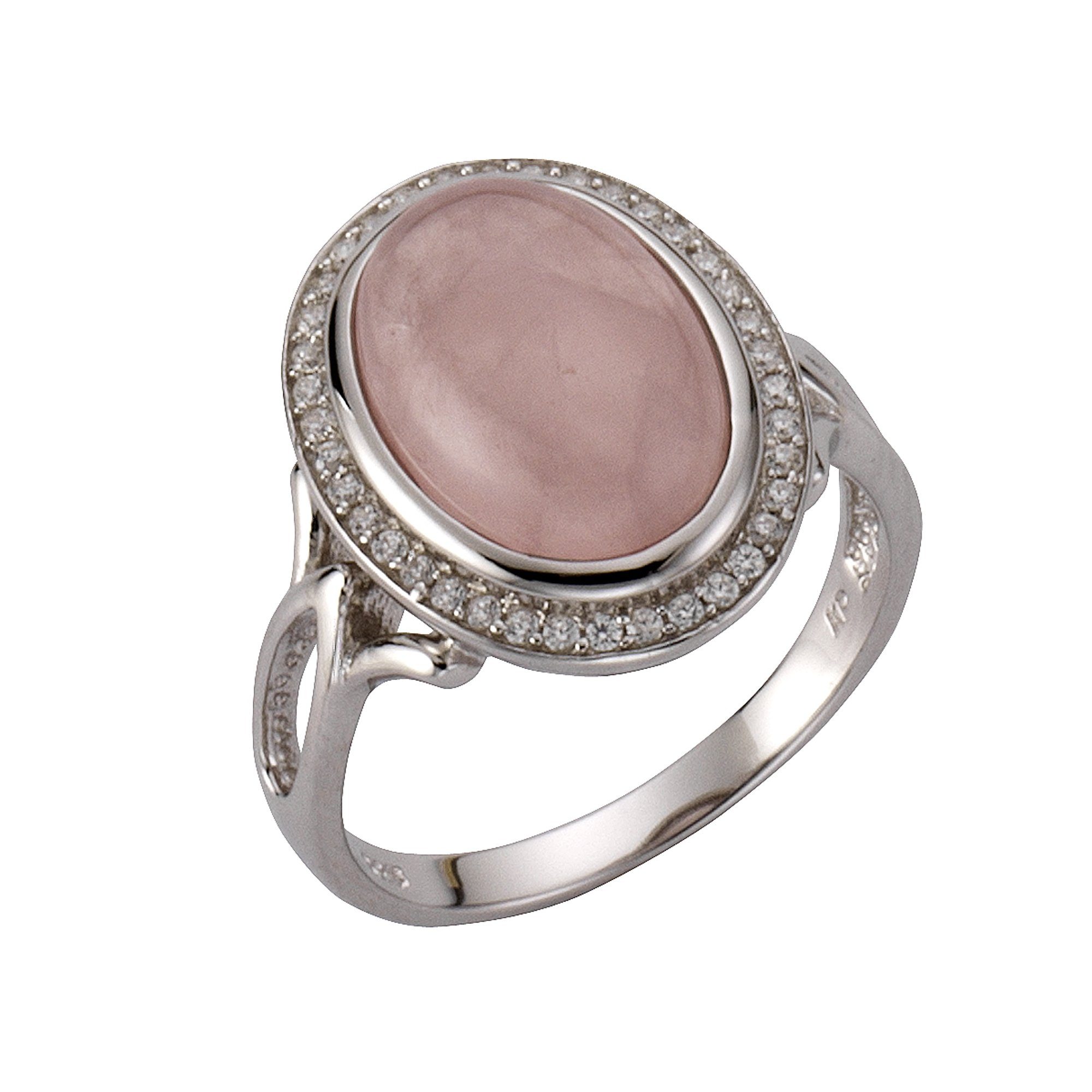 50-62 neu Edelstein Ring rosé rund 925 echt Silber Sterlingsilber Damen Gr 