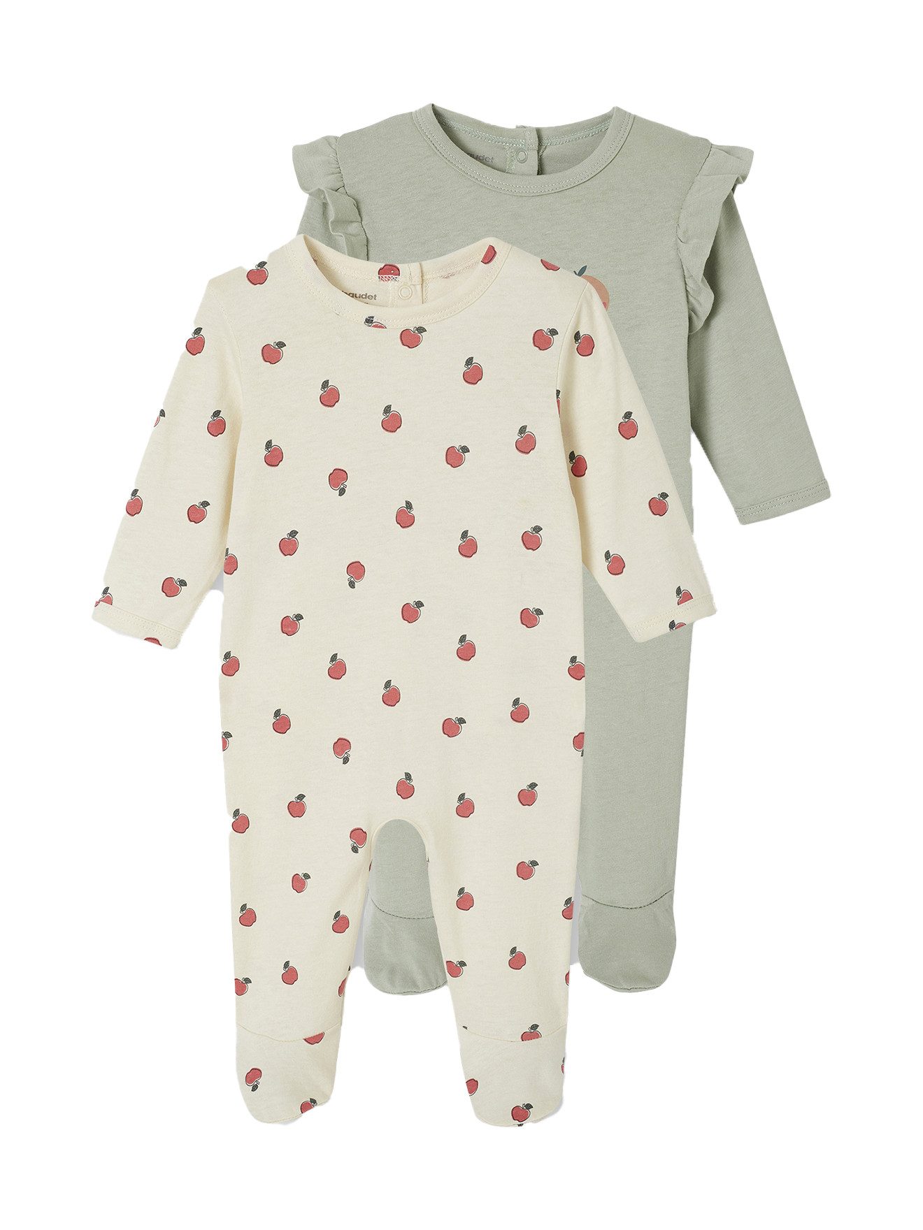 Schlafanzug 2er-Pack Baby Strampler mit Apfelmotiven