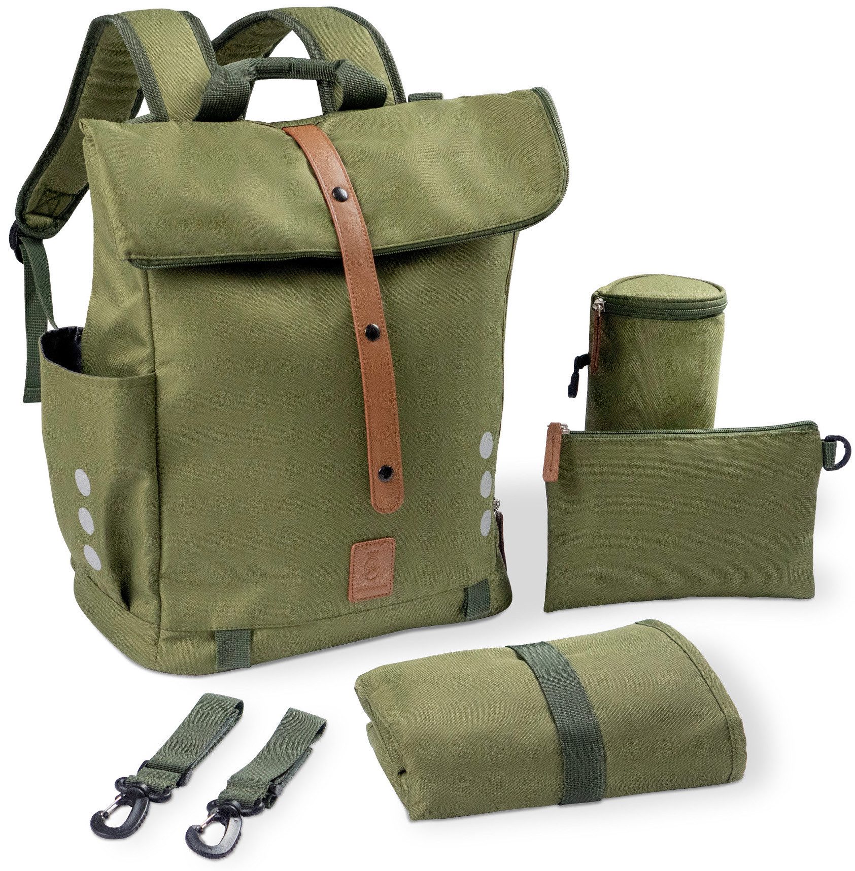 Ehrenkind Wickelrucksack mit Multifunktions-Babytaschen und mobiler Wickelauflage