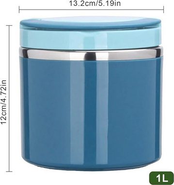 BlauCoastal Lunchbox Thermobehälter mit Griff, (1000 ml Edelstahl-Wärmebehälter, 1-tlg), für Essen, Suppen