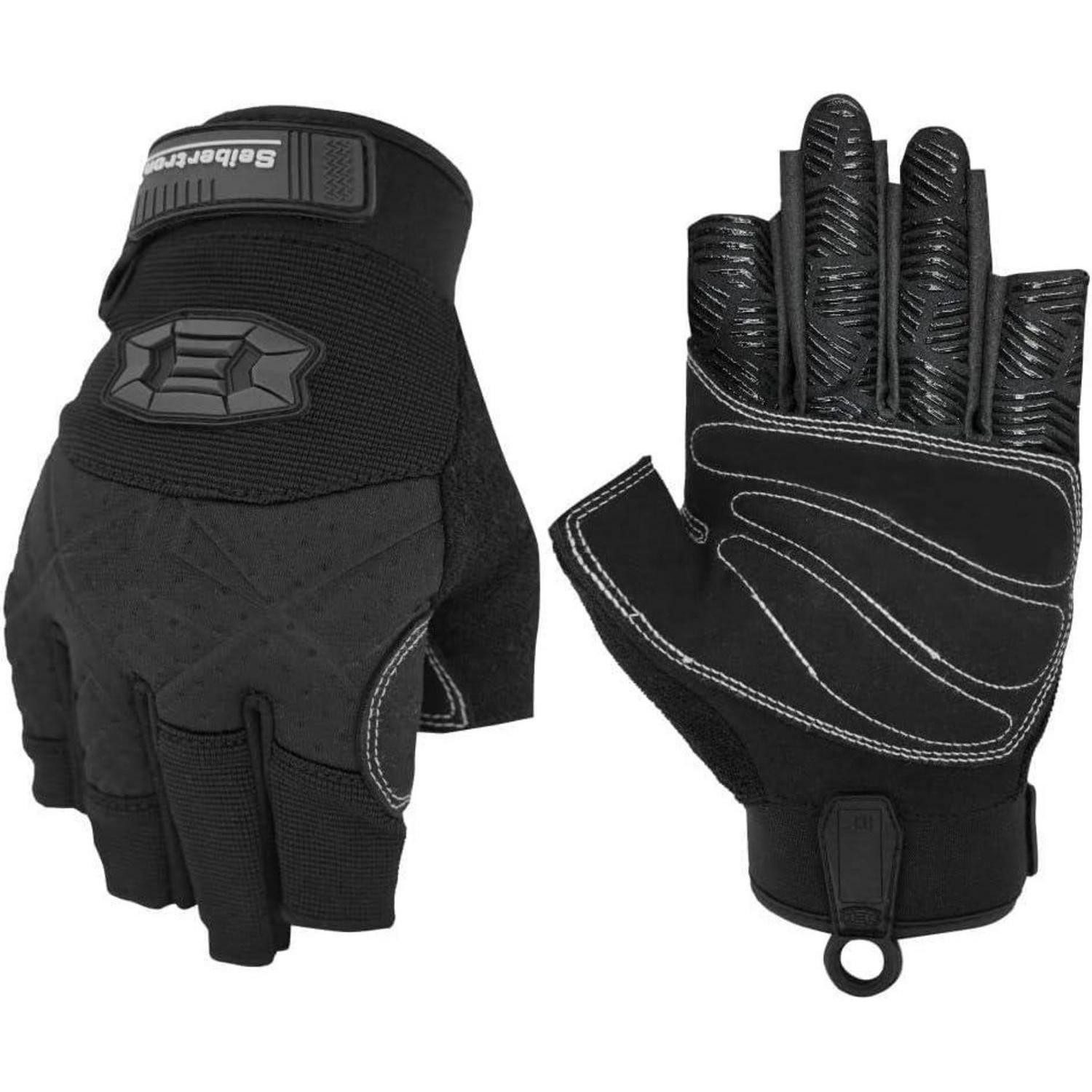 LuxusKollektion Multisporthandschuhe Kletterhandschuhe Half Finger L Schwarz (1-St)