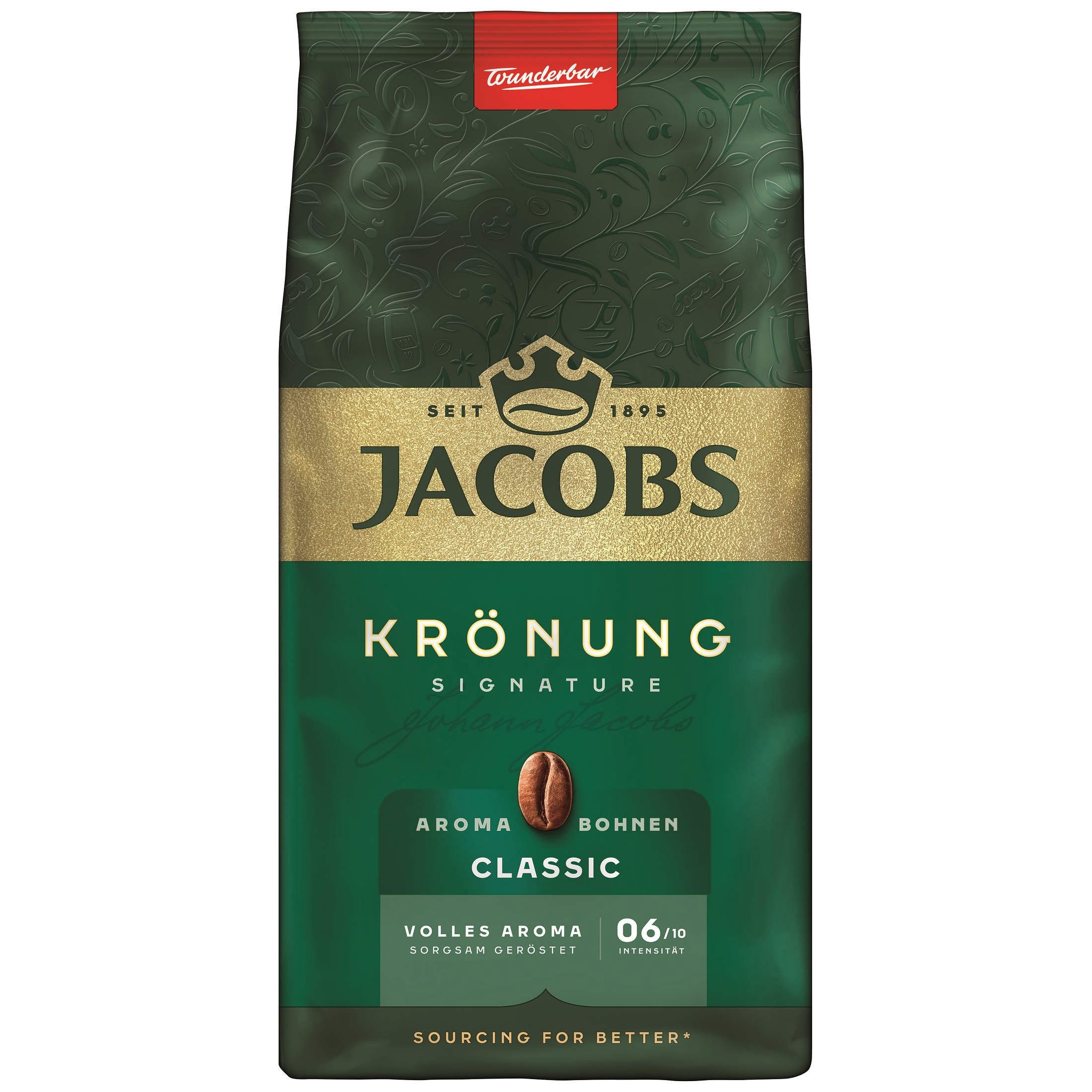JACOBS Kaffee Kaffeebohnen Krönung Aroma-Bohnen Classic 12 x 500g = 6kg ganze Bohnen, (Packung, 12er Pack)