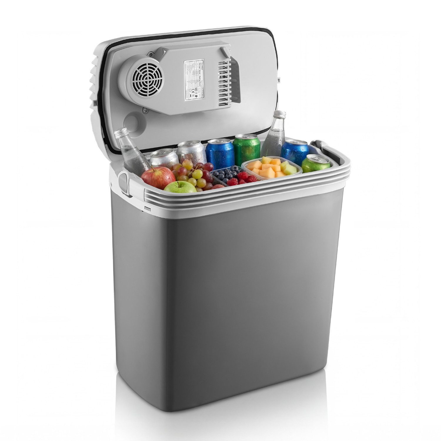 TZS FIRST AUSTRIA Elektrische Kühlbox 19L, Kühlbox, 12V /230V Anschluss, 12-V-Stecker fürs Auto, für Camping, Festivals, Reisen, mit Kühl- und Warmhaltefunktion