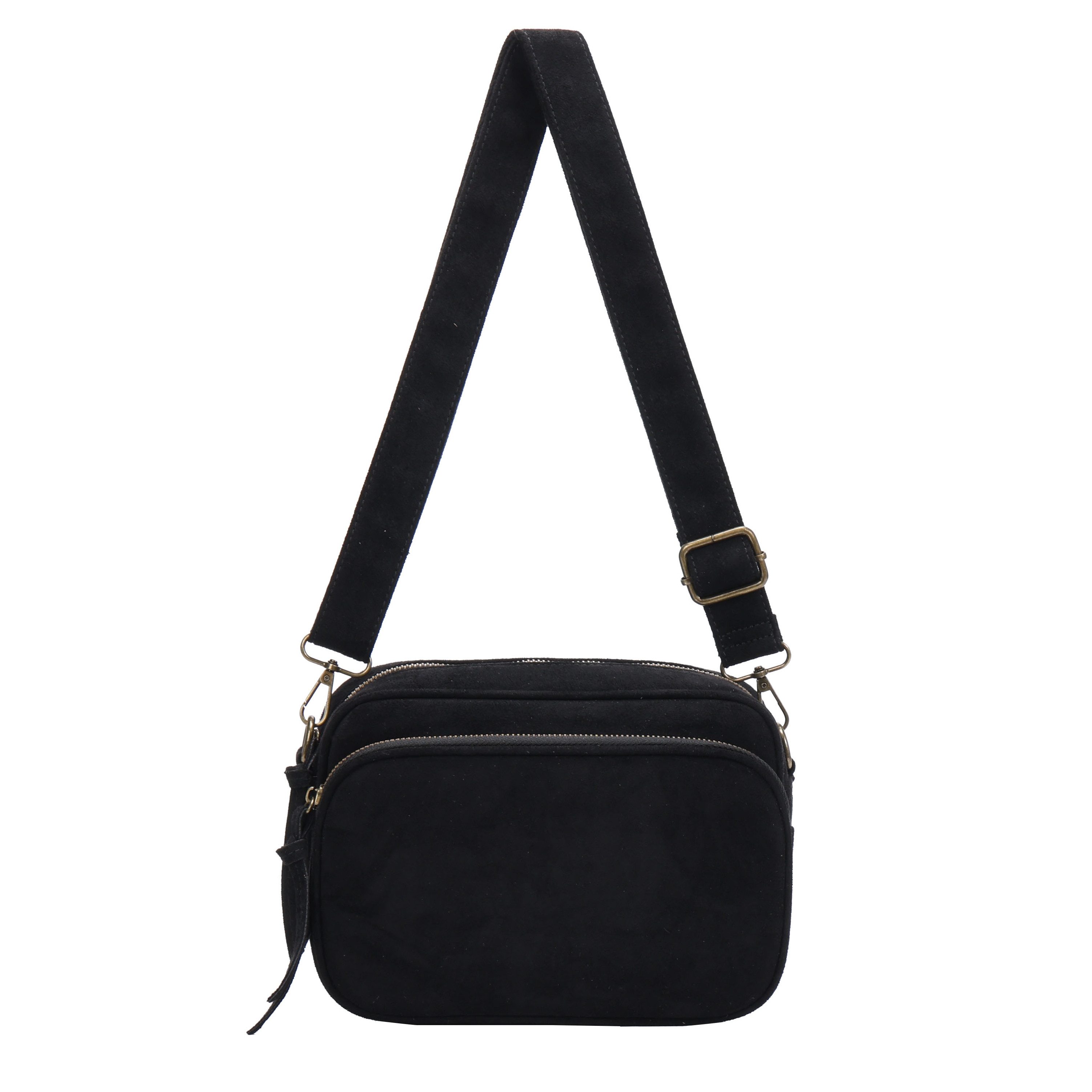 MIRROSI Umhängetasche Damen Schultertasche Wildleder-Optik Polyester Crossbody Bag (mit 2 Hauptfächern & verstellbarem Schulterriemen, ca. 23 x 9 x 16 cm), Neue Kollektion Herbst/Winter 2026