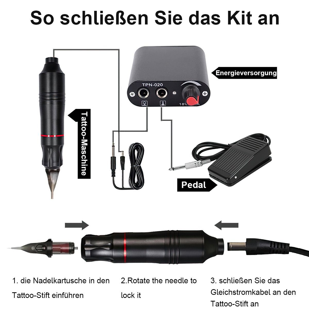 Tattoo-Maschinen Anfänger Schmuck-Tattoo Wireless Tattoo-Kits, Welikera für