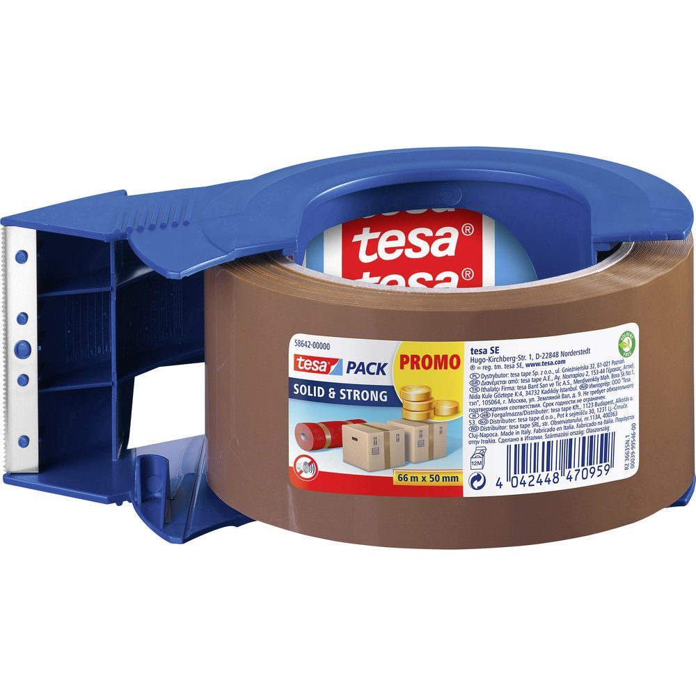 tesa Klebeband tesa Packband-Abroller tesapack Blau, Braun Rollenbreite (max): 50 mm (tesapack)