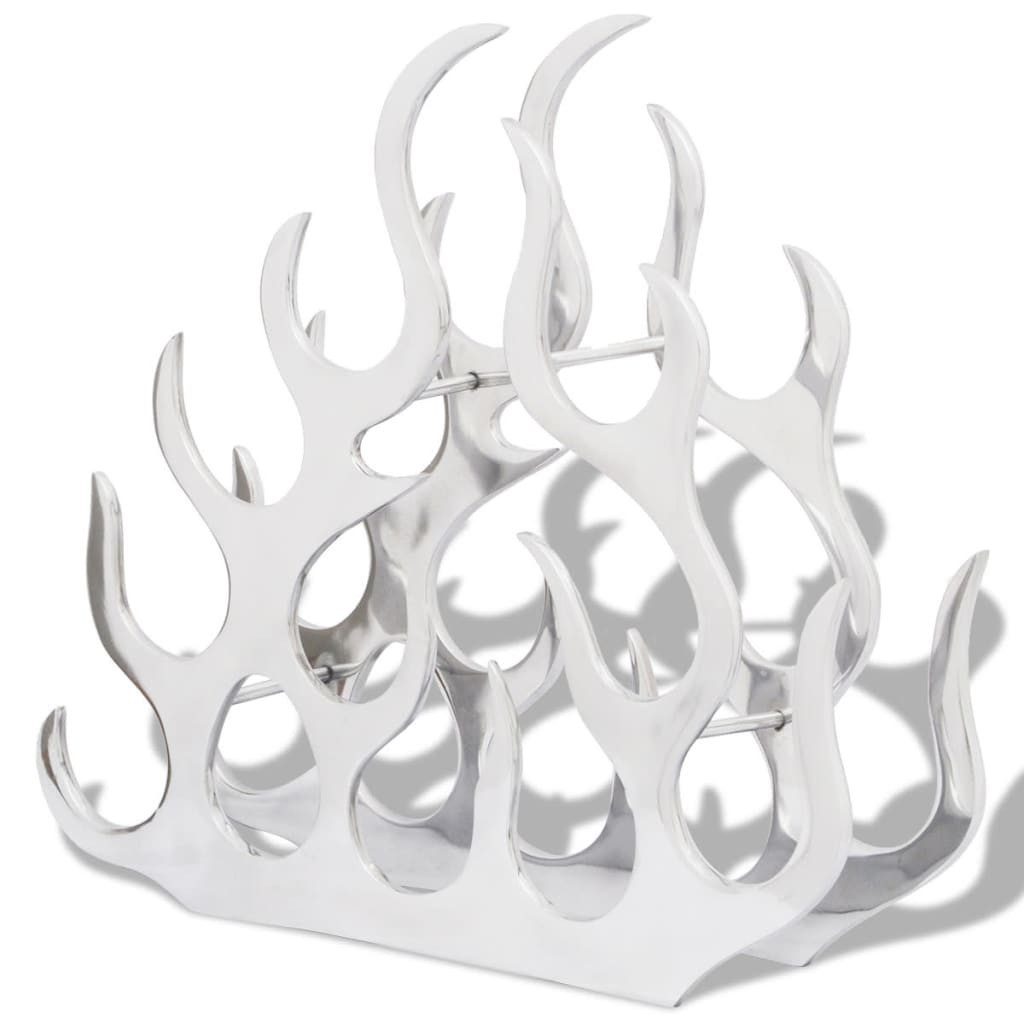 vidaXL Weinregal Flaschenregal für 11 Flaschen Silbern Aluminium, 1-tlg.