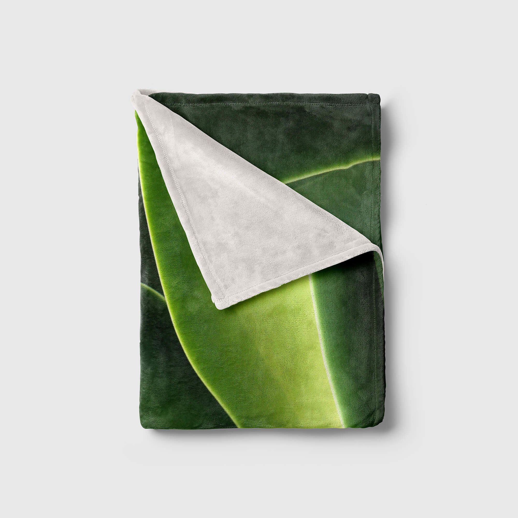 (1-St), mit Pflanze Kuscheldecke Nahau, Sinus Handtuch Fotomotiv Art Handtücher Handtuch Baumwolle-Polyester-Mix Saunatuch Strandhandtuch Grün
