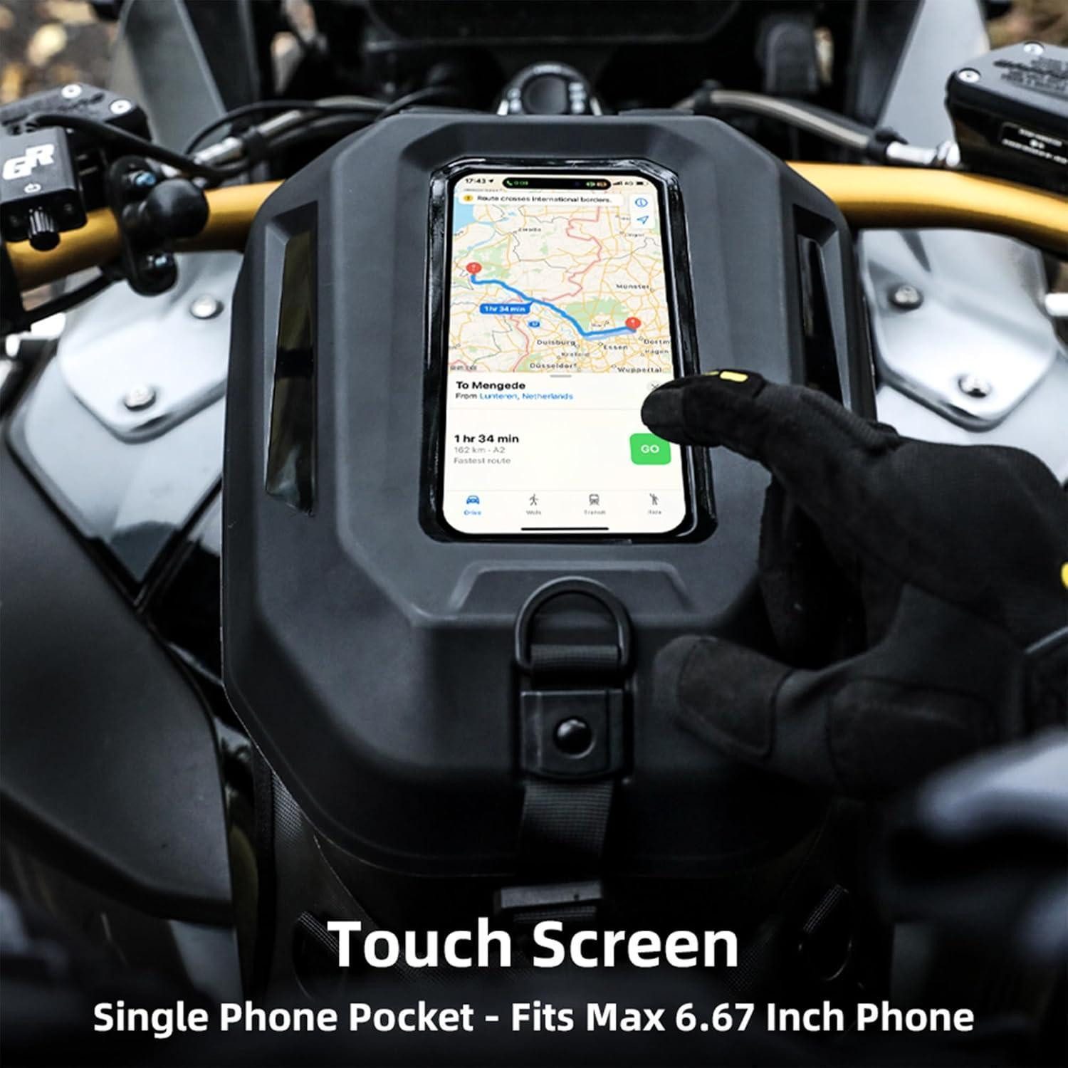 LuxusKollektion Tankrucksack Tanktasche Motorrad 5.6L Wasserdicht Touchscreen With Touch Screen