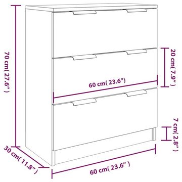 furnicato Sideboard 3-tlg. Weiß Holzwerkstoff