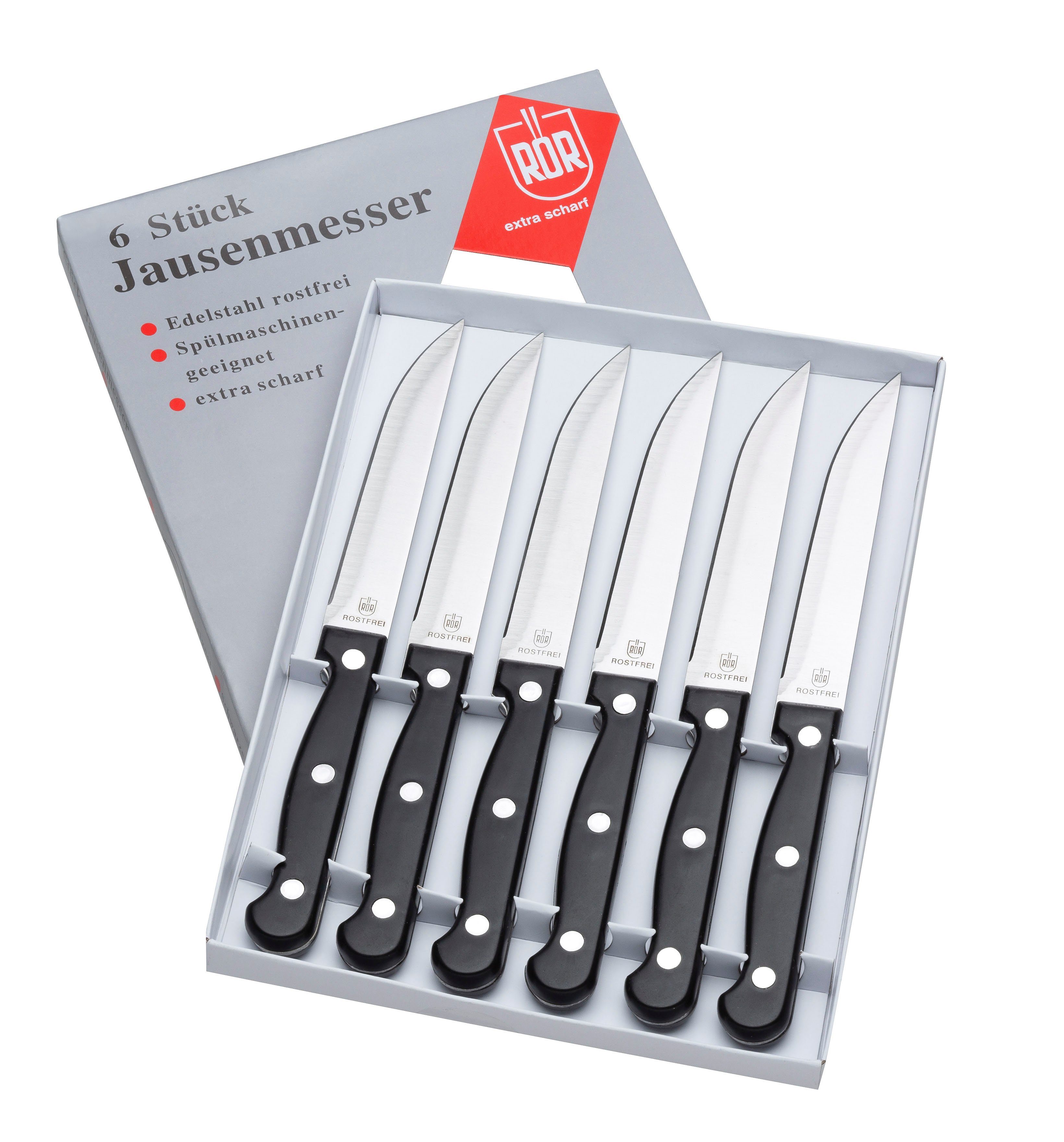 RÖR Brotzeitmesser 6 Stück Jausenmesser Tafelmesser Brotzeitmesser