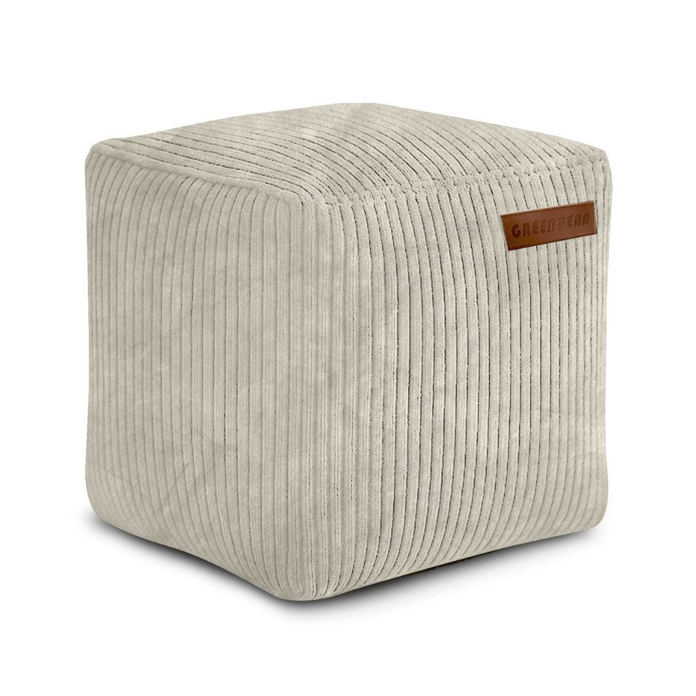 Green Bean Pouf Cube Cord (Indoor Sitzhocker Sitzkissen Fußhocker Relax-Ses günstig online kaufen