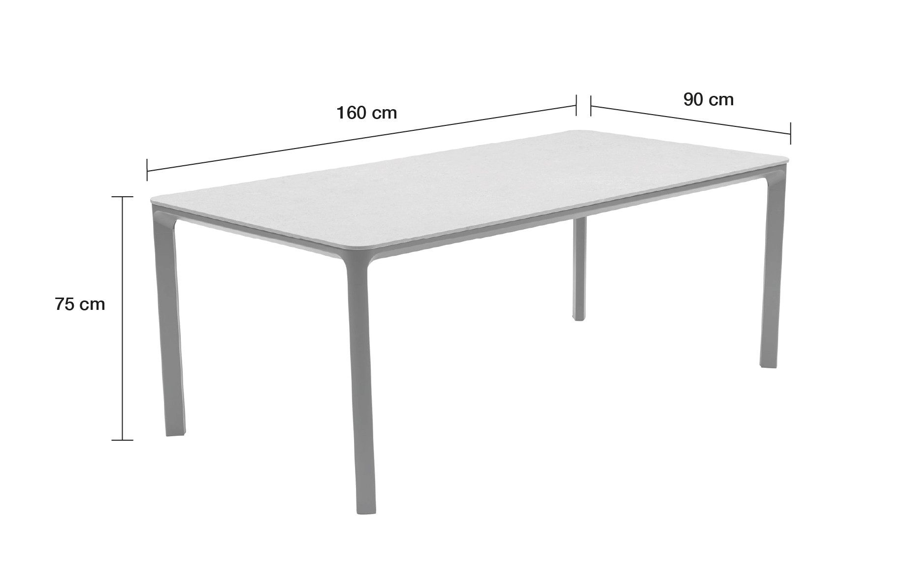 LC Garden Gartentisch Gartentisch »Stilo« Outdoortisch Sintered Stone Keramik Steingrau