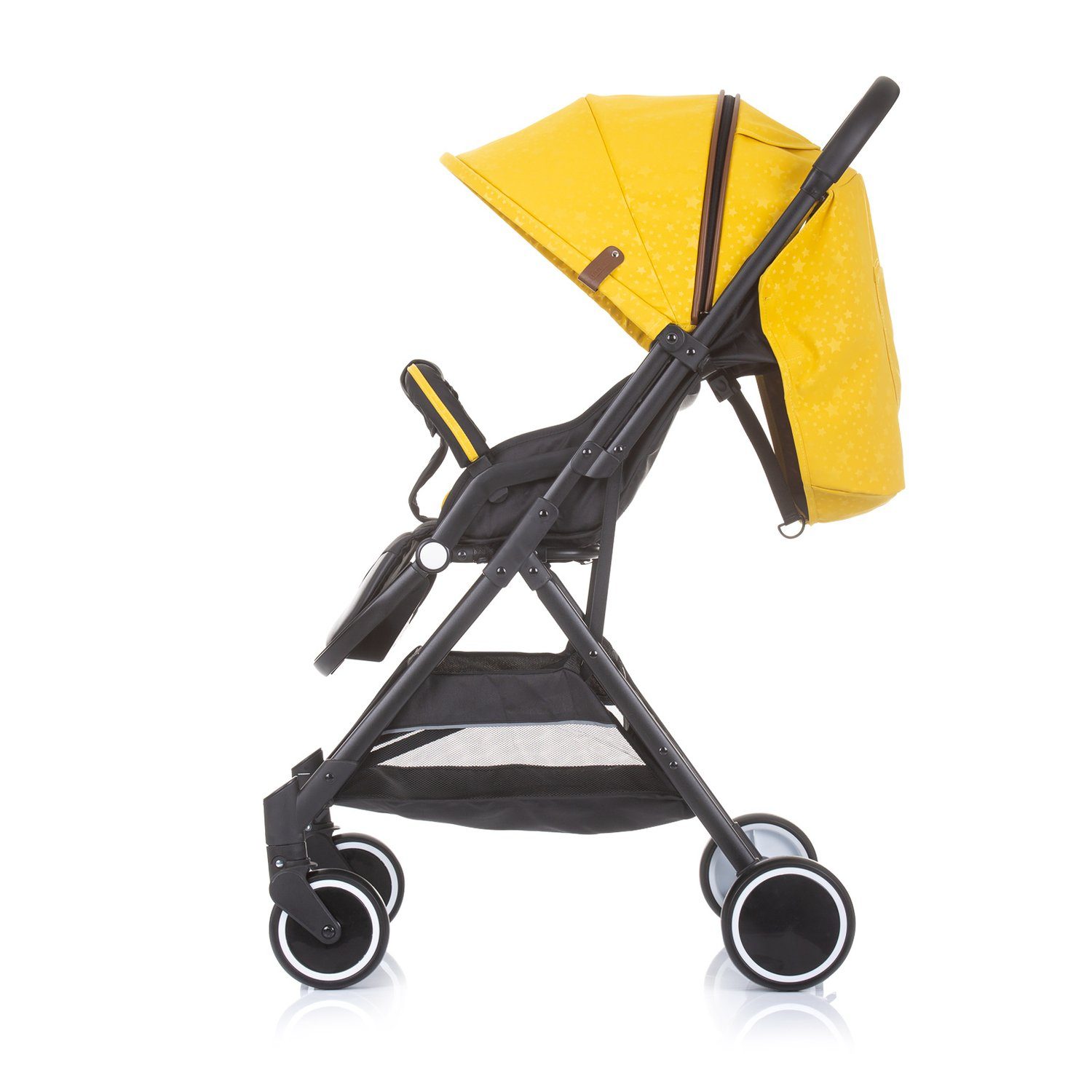 Chipolino Kinder-Buggy Kinderwagen Buggy Clarice, Rückenlehne klappbar verstellbar gelb Sonnendach Graffiti