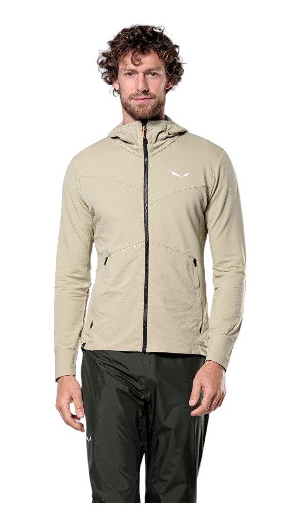 Salewa Funktionsjacke Kapuzenjacke Puez Merino Durastretch (hoher Tragekomfort) sandbraun