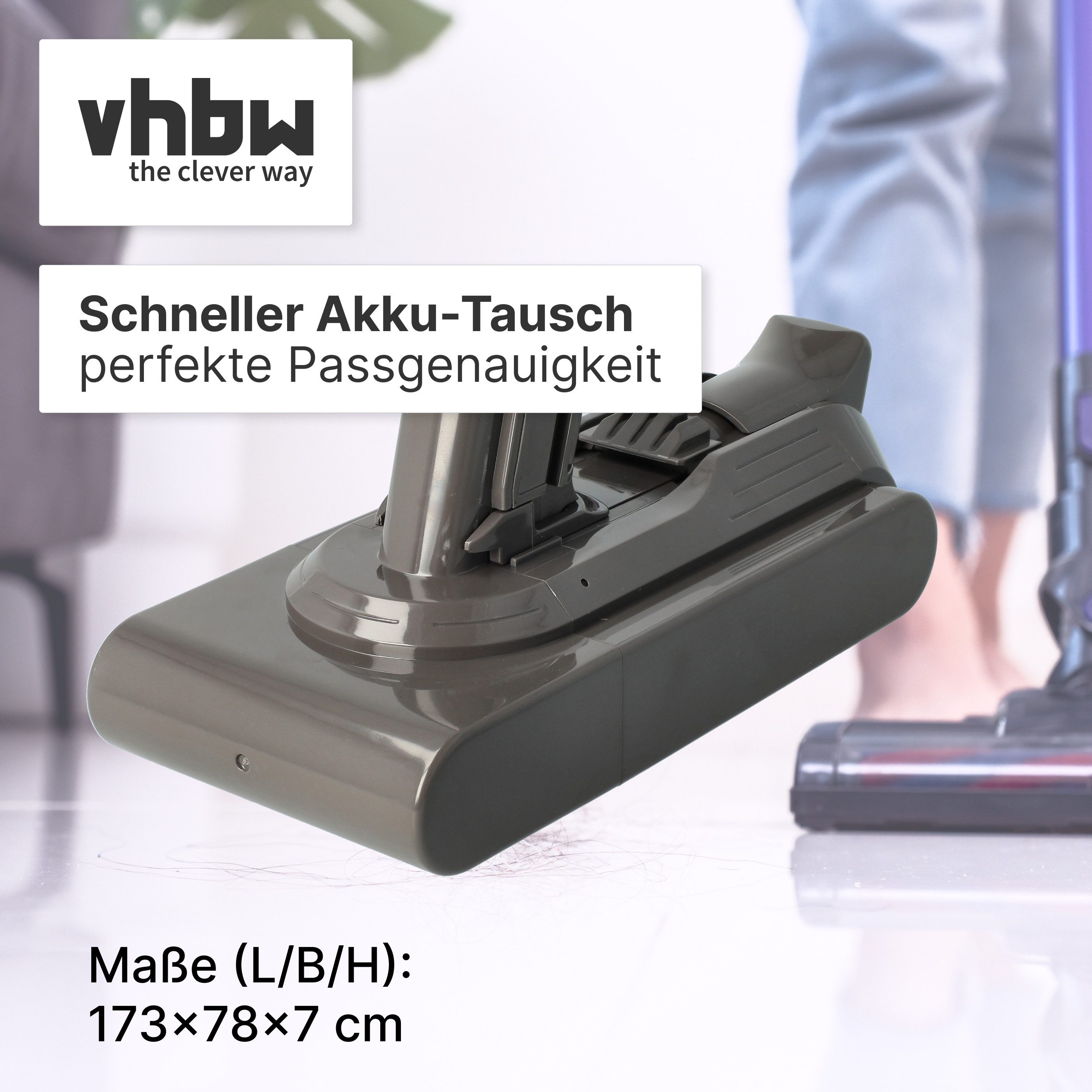 vhbw passend für Dyson V12 Detect Slim, Detect Slim Extra, Detect Slim Abso Staubsauger-Akku Akku Li-Ion 2000 mAh (25,2 V, 1 St), Leistungsfähiger Austausch-Akk – Bild 4 von 5