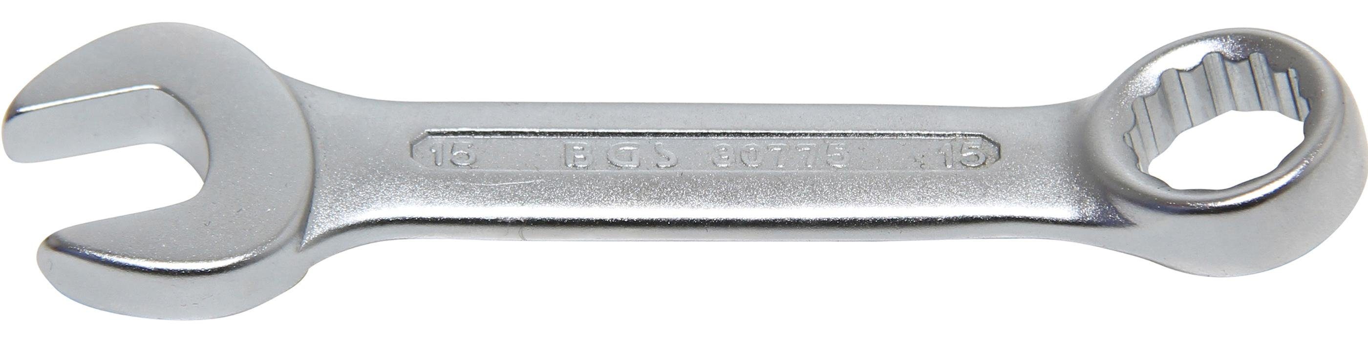 Maul-Ringschlüssel, Maulschlüssel extra 15 technic mm kurz, SW BGS