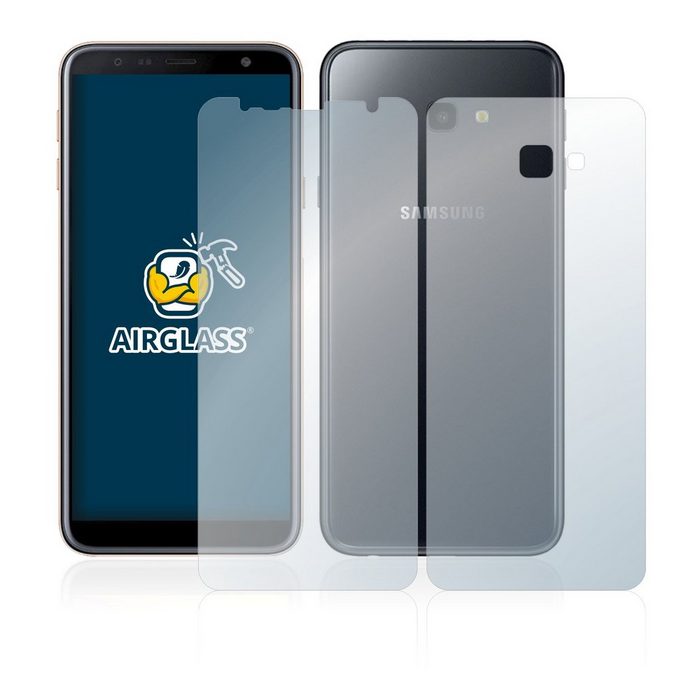 BROTECT flexible Panzerglasfolie für Samsung Galaxy J4 Plus (Display+Rückseite) Displayschutzglas Schutzglas Glasfolie klar