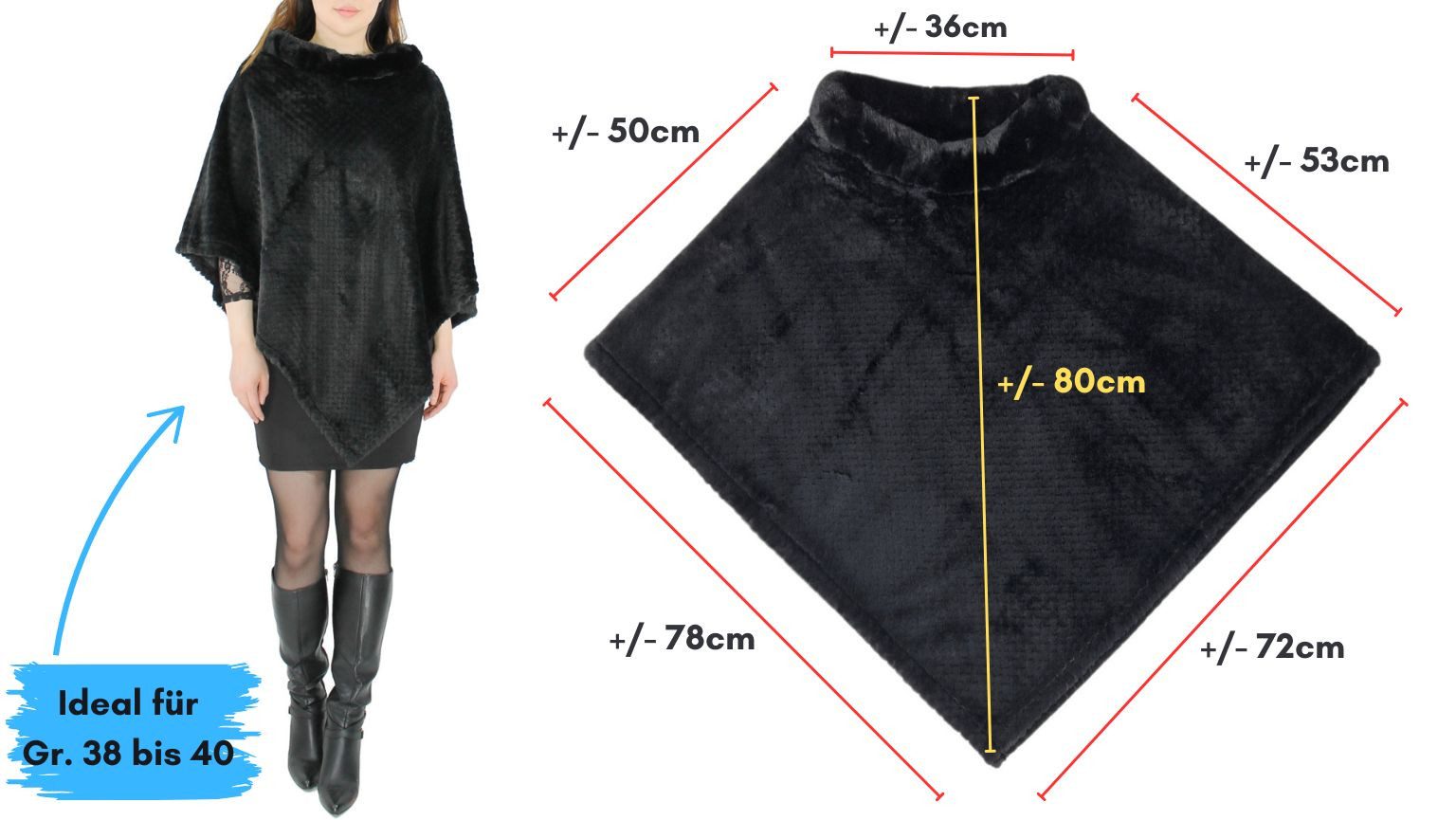 dy_mode Poncho Eleganter Damen Poncho in Kunstfell-Optik Cape Umhang Überwu günstig online kaufen