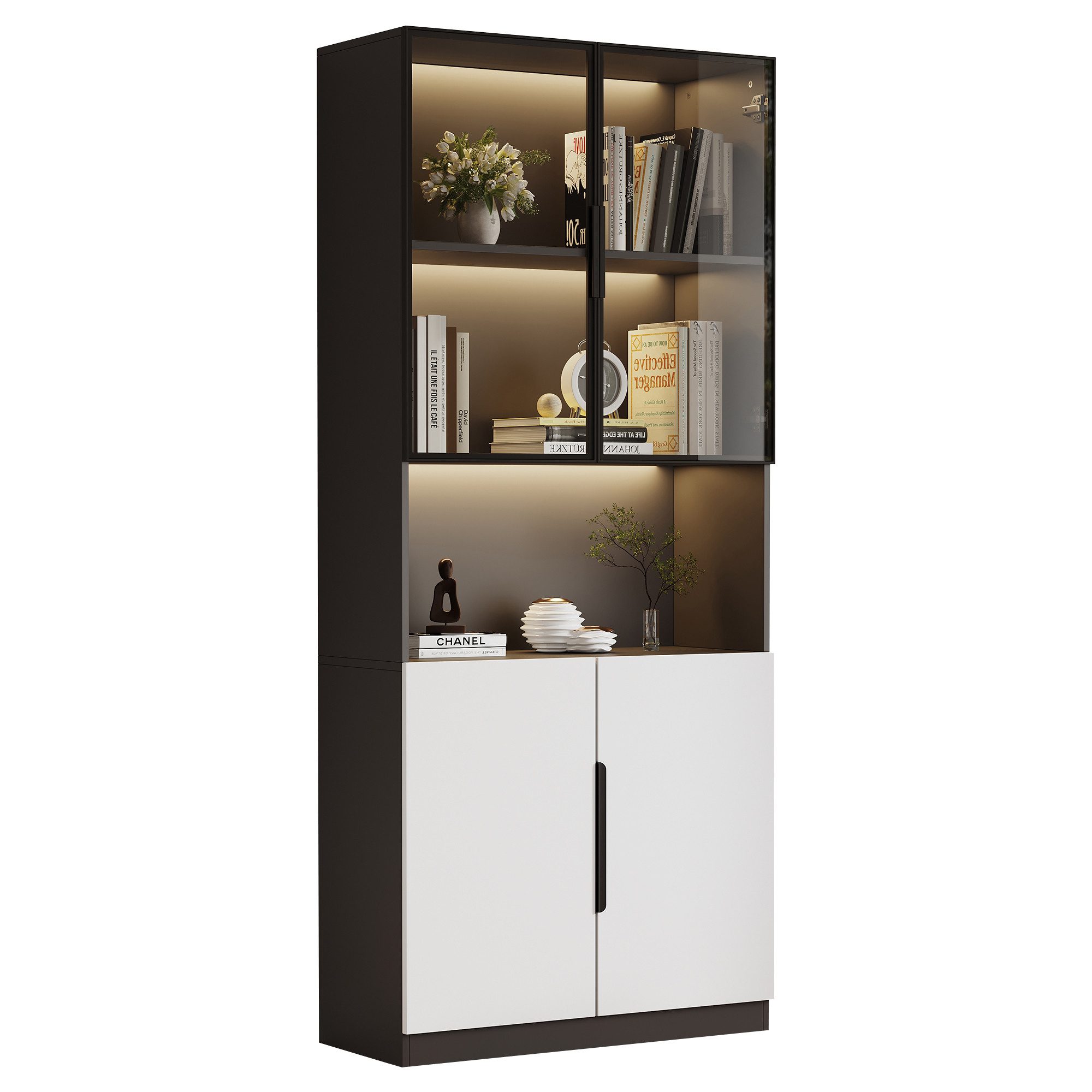 REDOM Vitrine Wohnzimmer Schrank Schaukasten (Bücherregal für Sammlerstücke günstig online kaufen