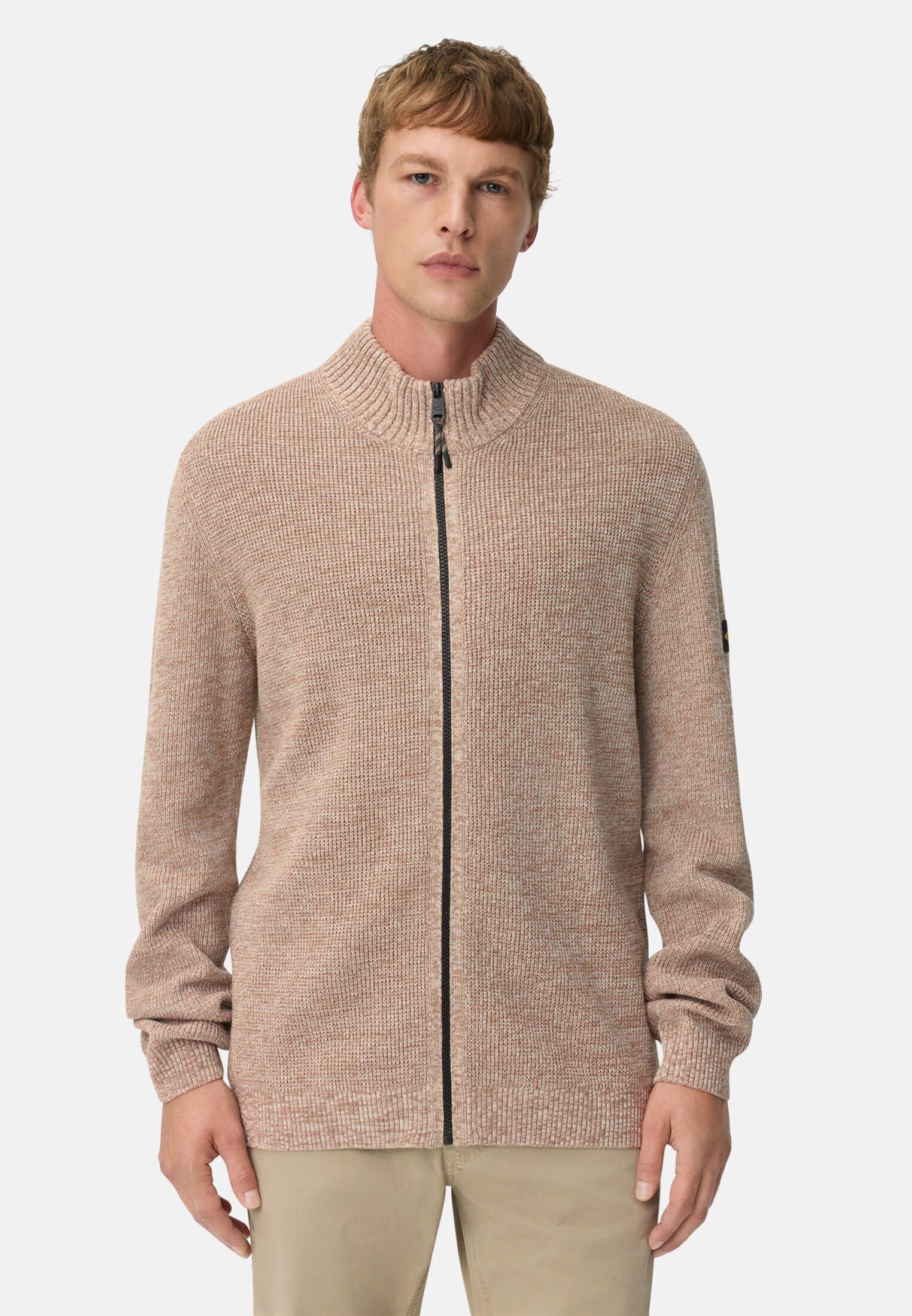 camel active Strickjacke aus einem soften Baumwollmix Langarm Stehkragen St günstig online kaufen