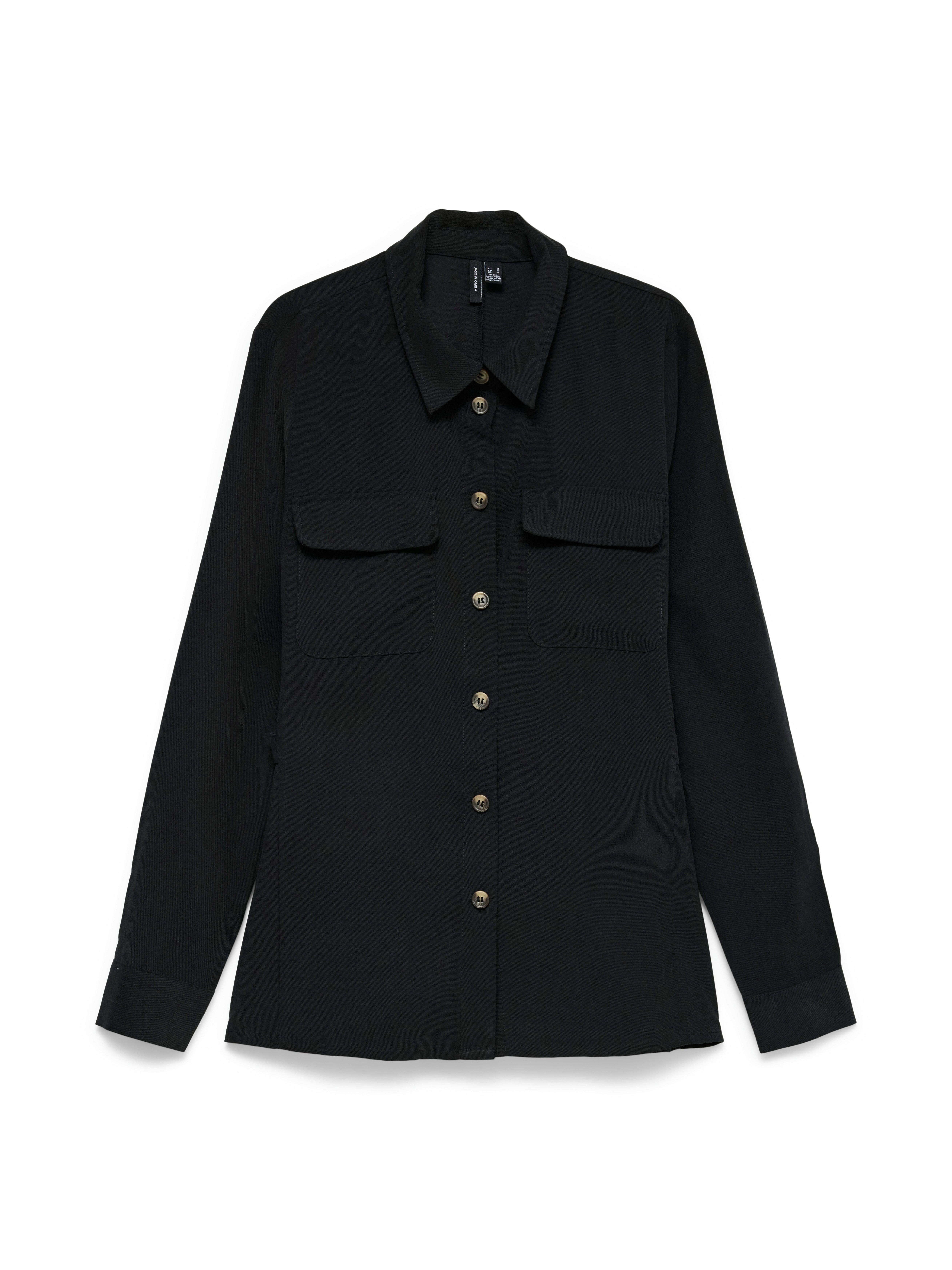 Vero Moda Langarmbluse VMELLIOT LS SHIRT WVN NOOS Viskosemischung, regular fit