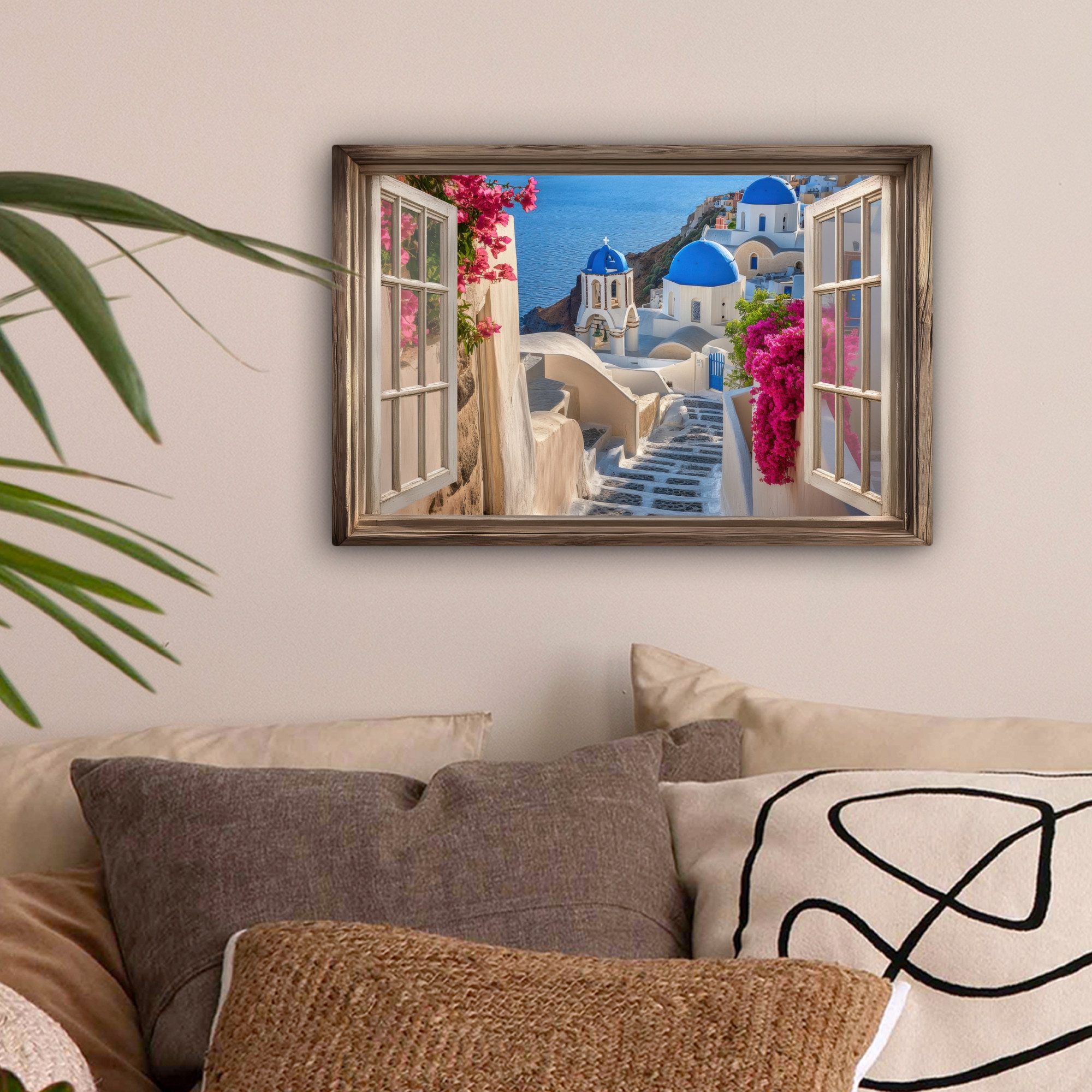 OneMillionCanvasses® Leinwandbild Fensterblick - Fenster - günstig online kaufen