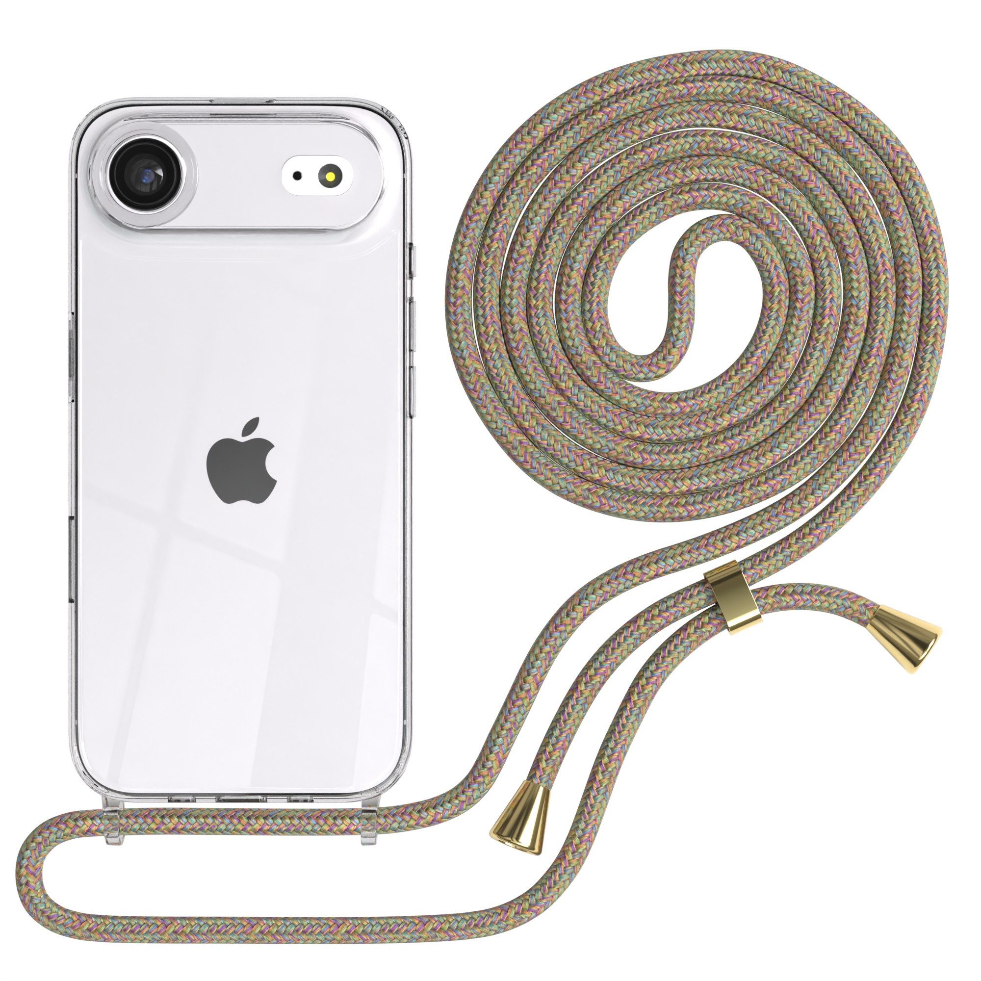 EAZY CASE Handykette Hülle mit Kette für Apple iPhone Air 6,5 Zoll, Ketten Hülle Schultergurt Schutz Hülle Tasche mit Band Bunt
