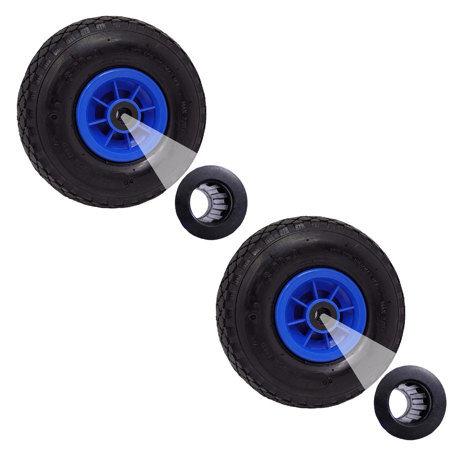 TRUTZHOLM Sackkarren-Rad Luftrad 260x85 mm zentrierte Nabe Ø 20 mm blau robustes 4 PR Gewebe