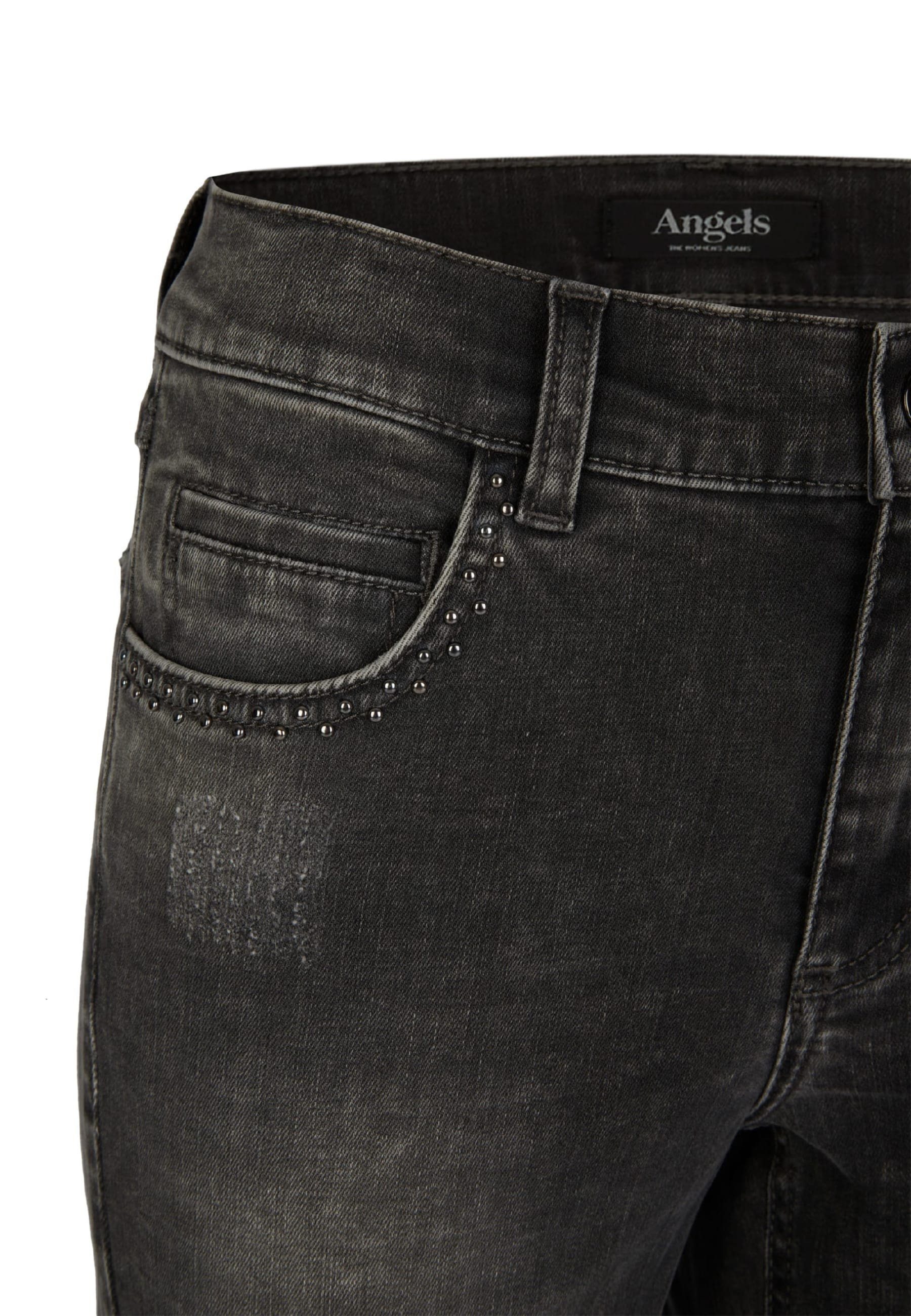 mit Jeans Cici Strass-Steinen Straight-Jeans mit Rock ANGELS Label-Applikationen