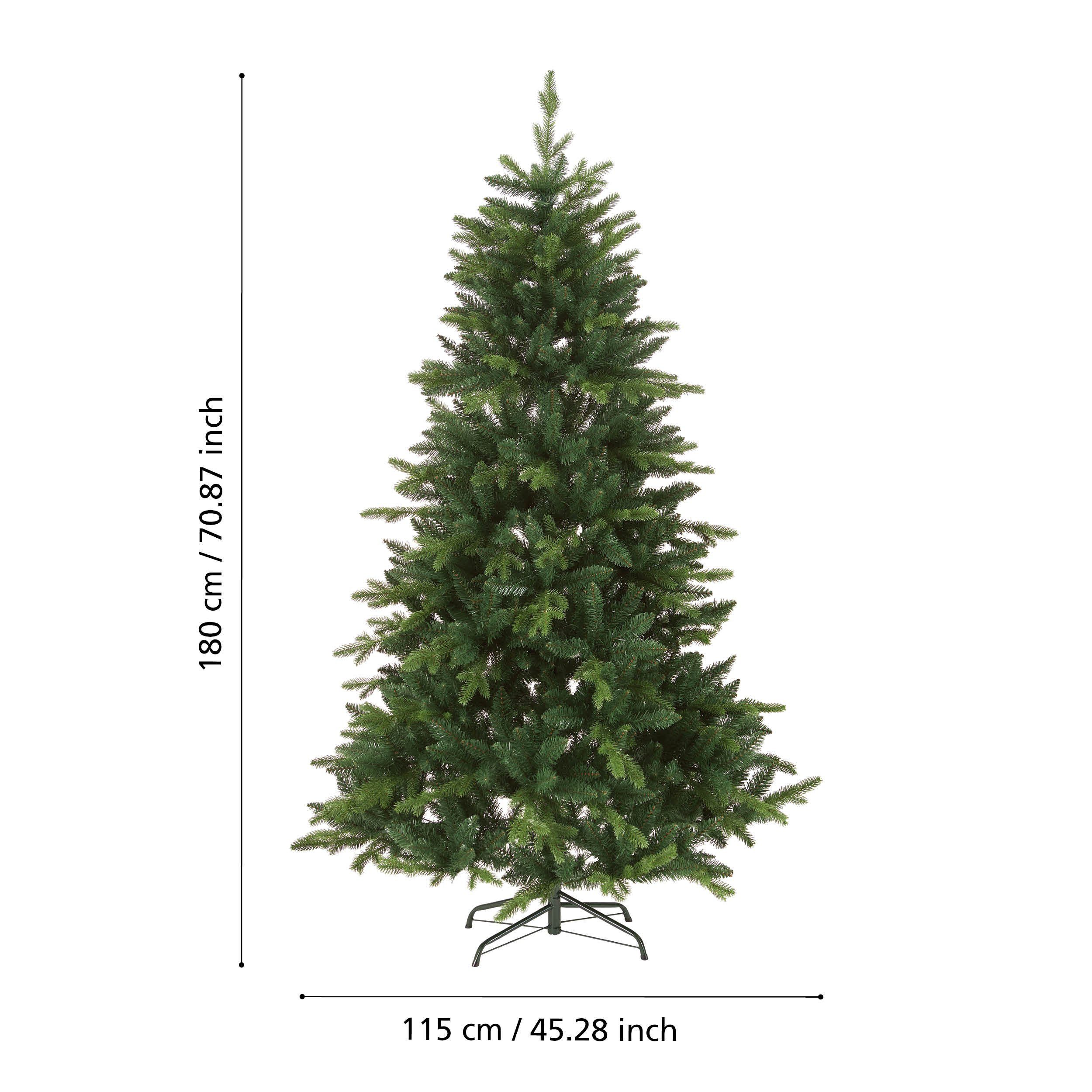 EGLO Künstlicher Weihnachtsbaum Bergen, Künstlicher Weihnachtsbaum, Christbaum zum Stecken, für Innen, 180 cm