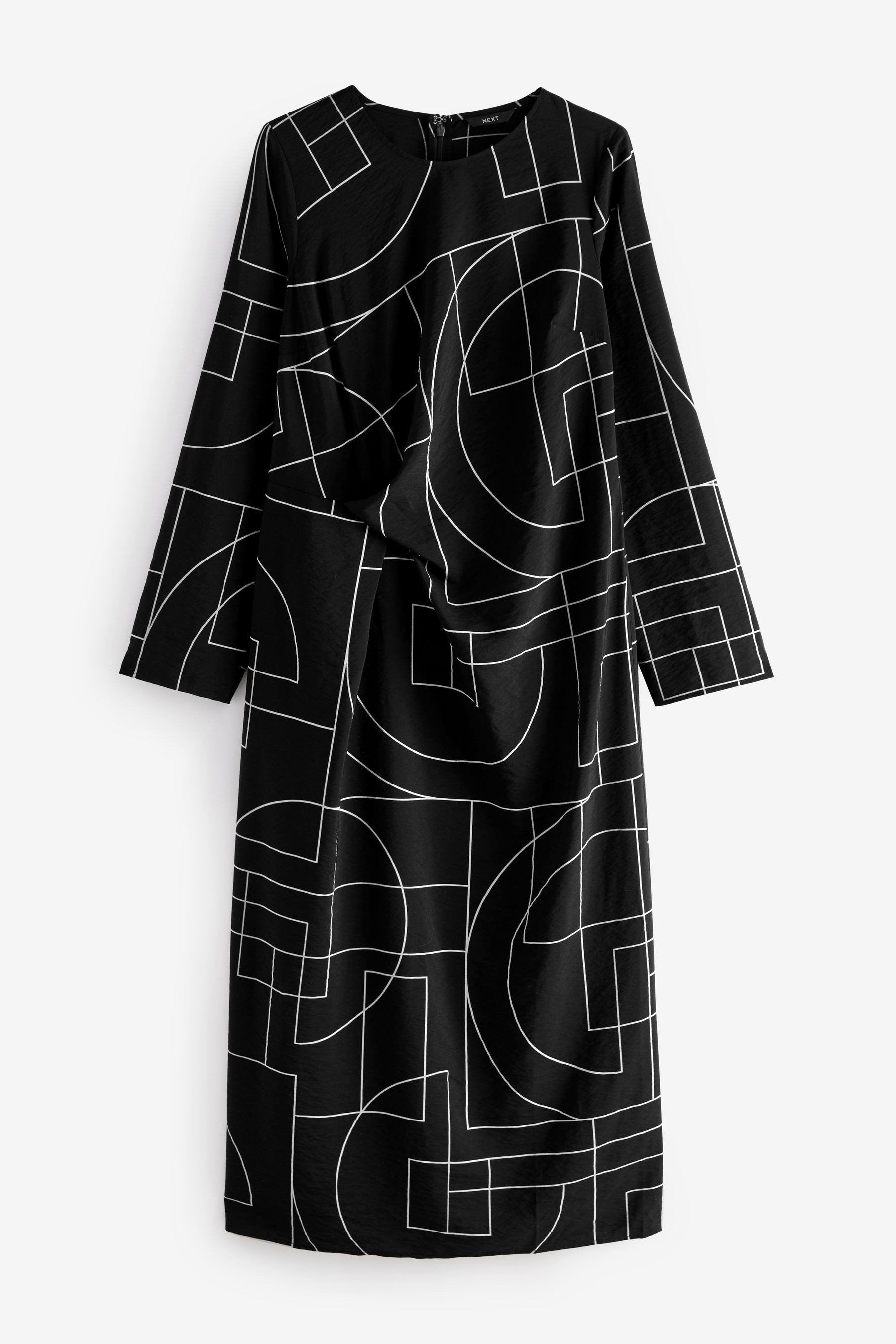 Midikleid Langärmliges Midikleid mit Knotentaille