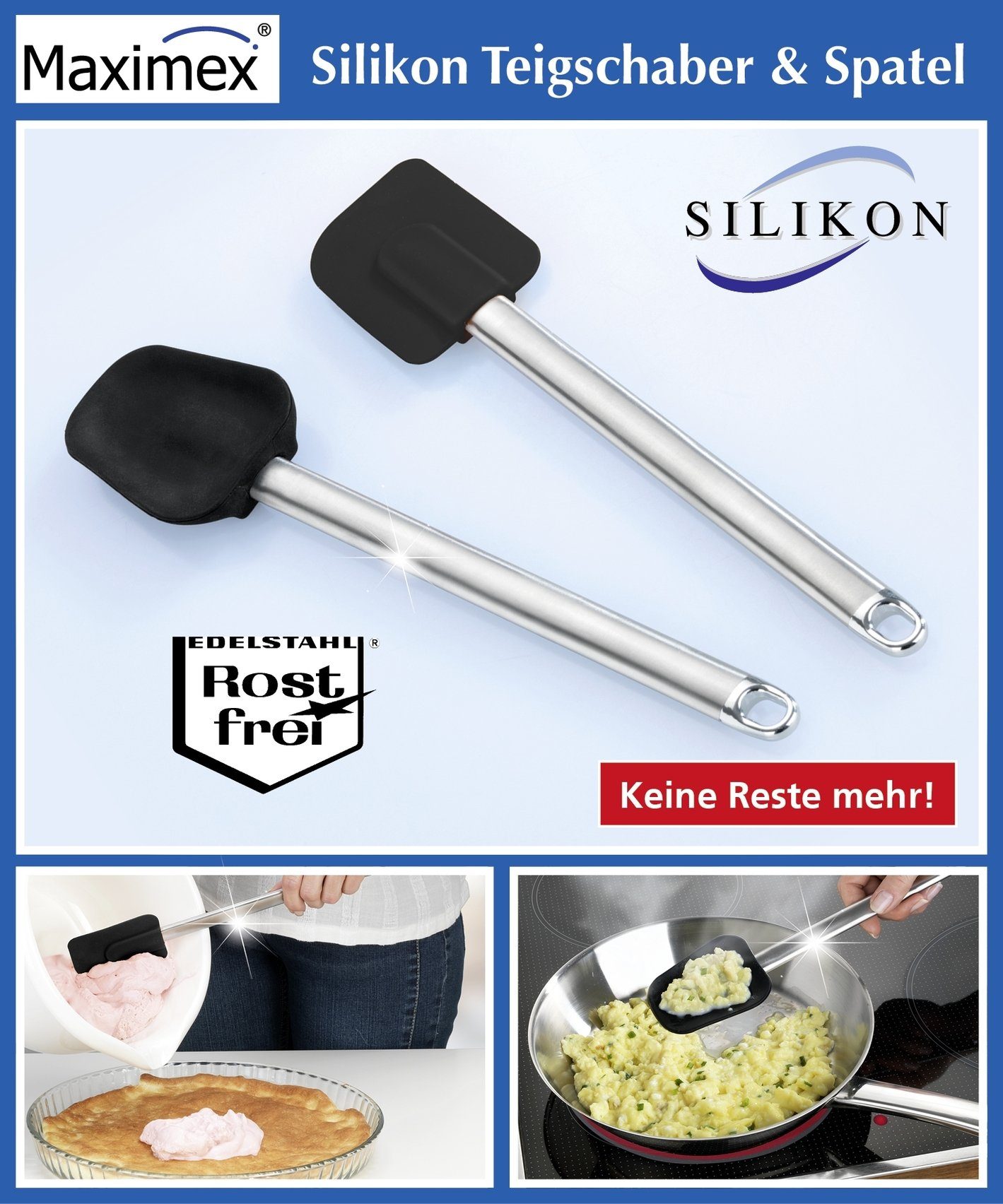 Teigschaber Silikon Teigschabe und Spatel 2tlg. Set