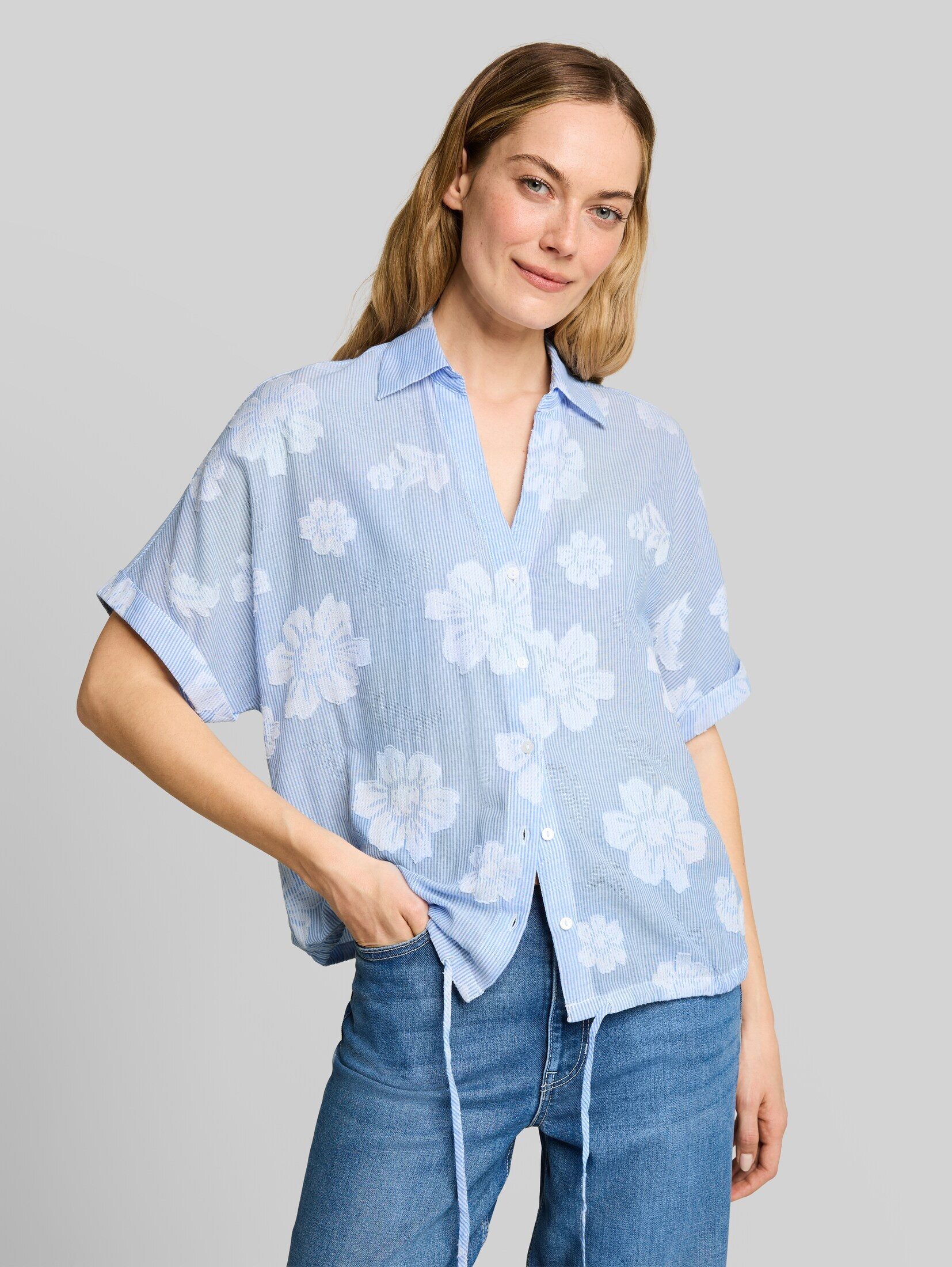 TOM TAILOR Kurzarmbluse Blusen & Shirts Oversize Bluse mit Blumenmuster