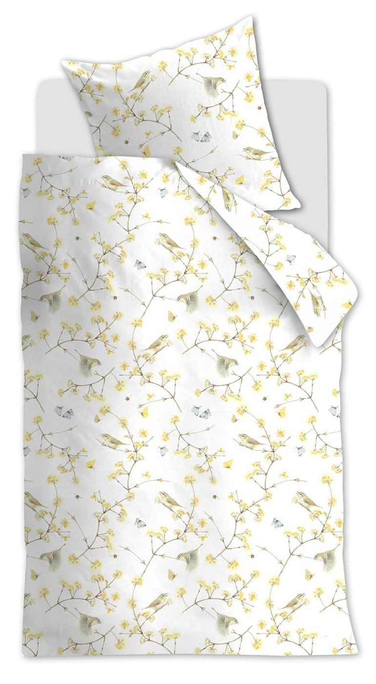 Marjolein Bastin Bettwäsche Chiffchaff_Yellow_DE_UV_135x200 1 Bettbezug, 1 Kissenbezug 135 x 200 c, 2 teilig, Bettbezug Kopfkissenbezug Set kuschelig weich hochwertig