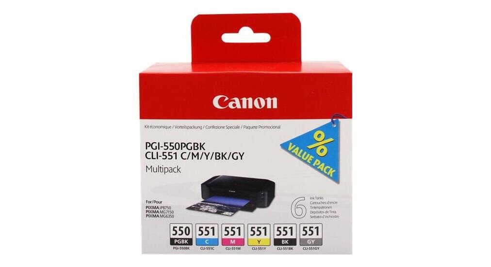 Thumbnail - Canon Canon PGI-550/CLI-551 Druckerpatronen 6er Multipac Tintenpatrone