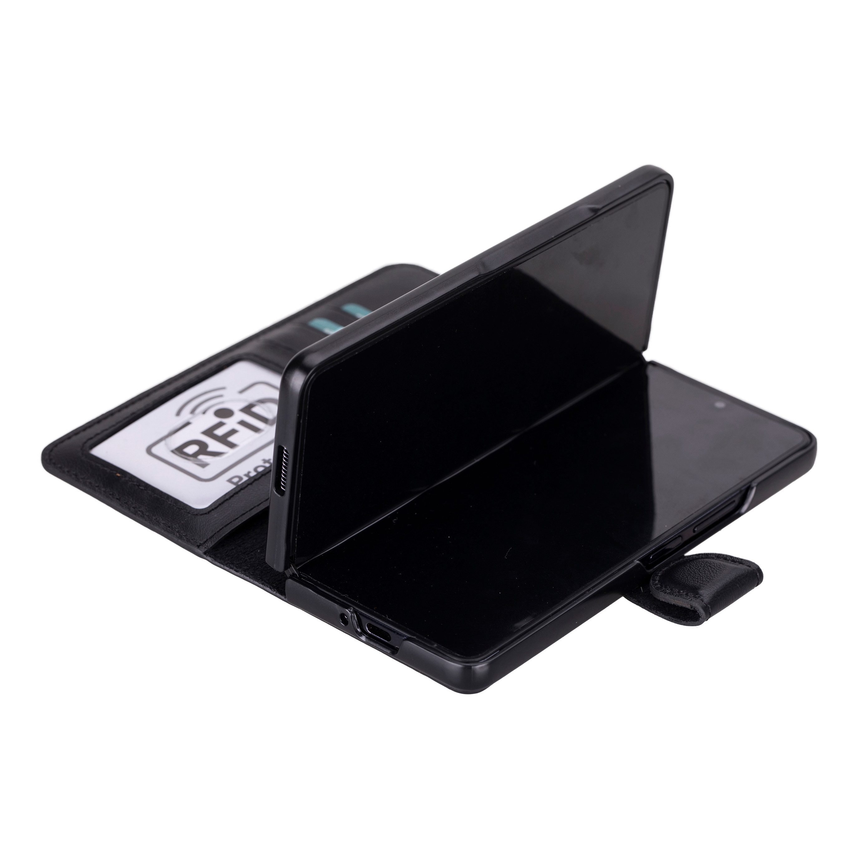 Renna Leather Handyhülle Samsung Z FOLD 6 -Z FOLD 5 Echtes Leder Handyhülle Klapphülle