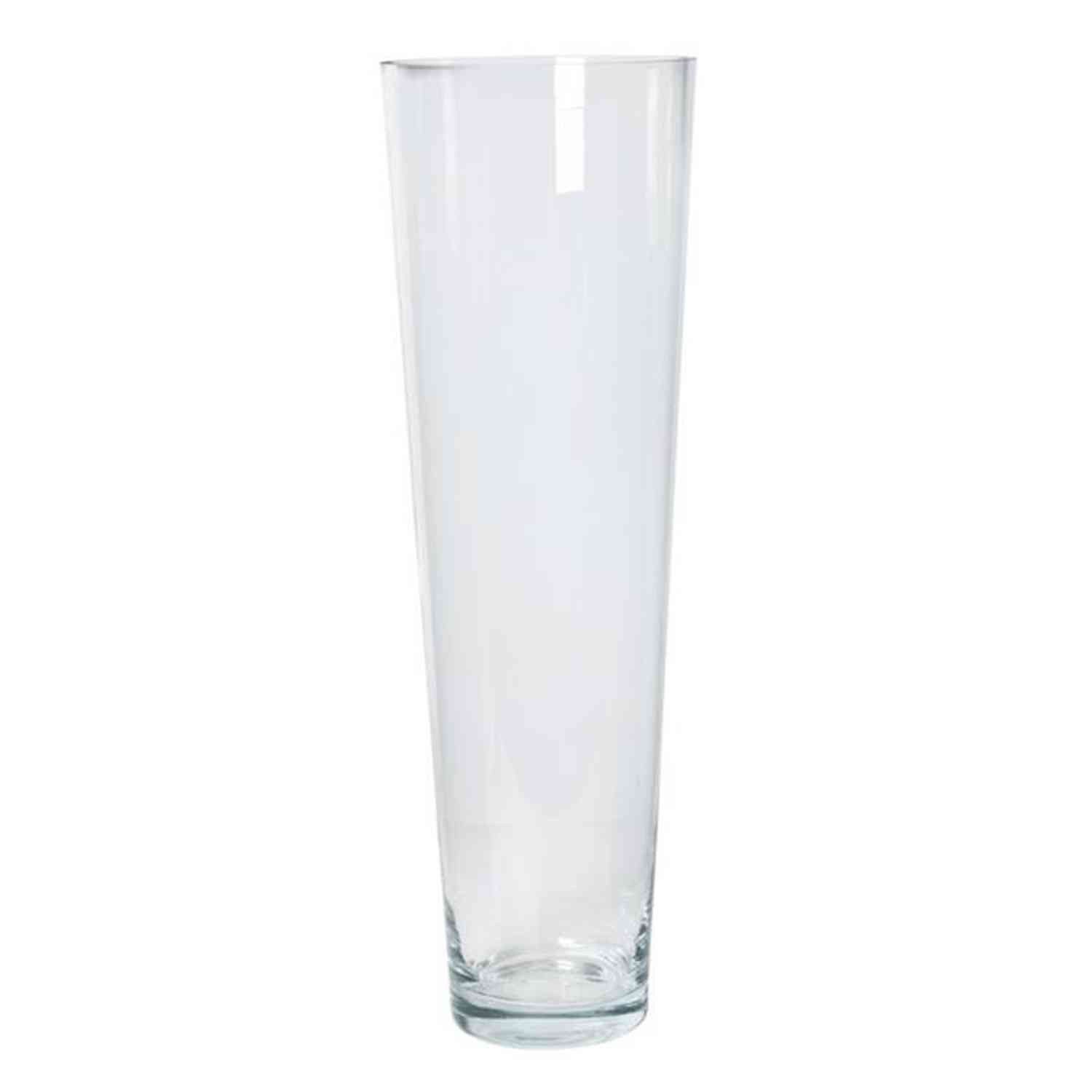 INNA-Glas Bodenvase ERIC, Trichter - rund, klar, 70cm, Ø 22,5cm - Konische Vase