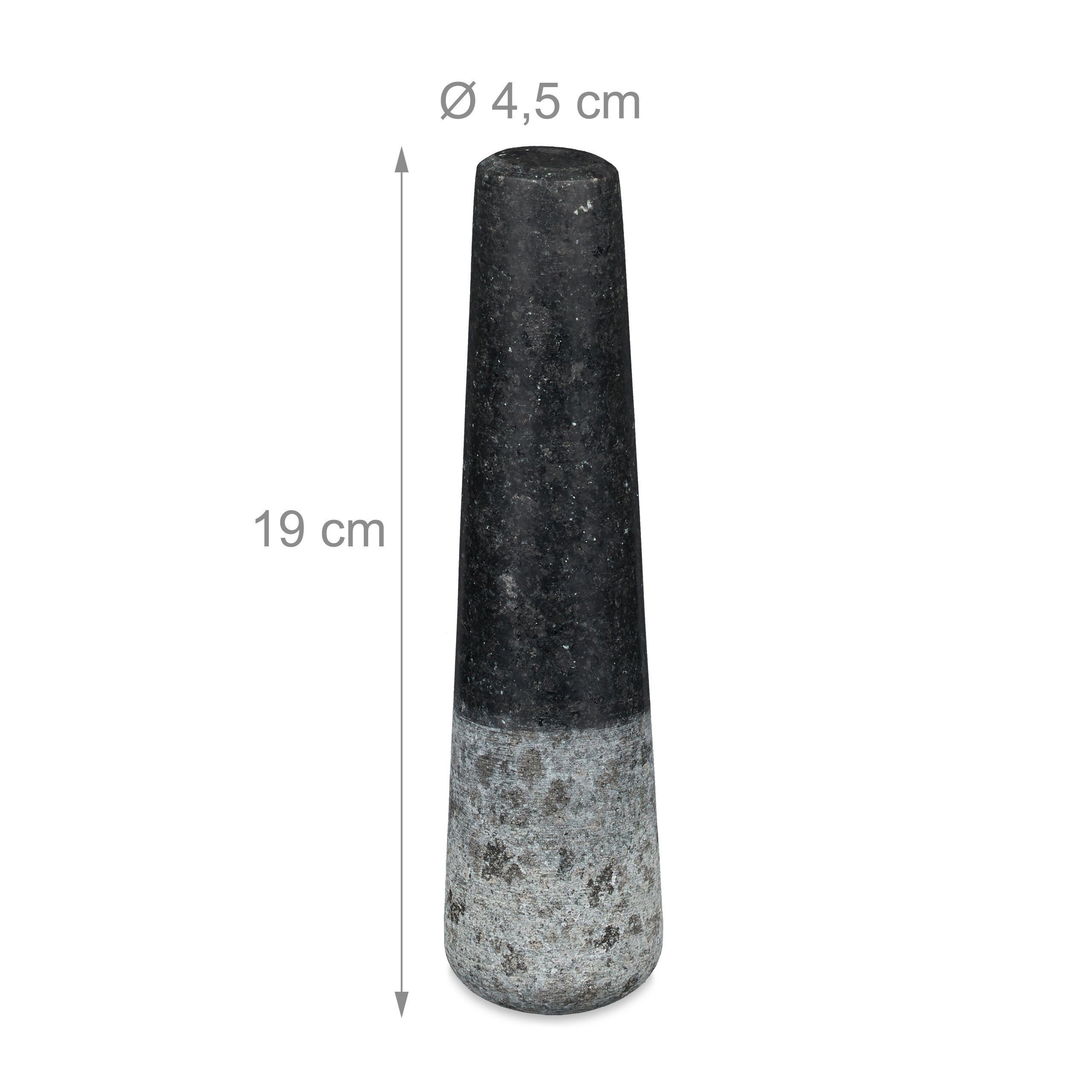 relaxdays Mörser Granit Mörser mit Stößel 20 cm, (2-tlg) – Bild 5 von 5