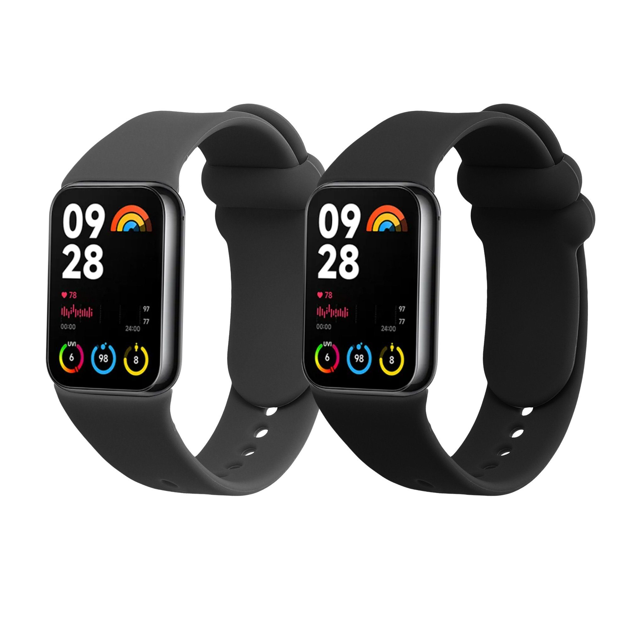 kwmobile 2x Uhrenarmband für Xiaomi Mi Band 8 Pro Armband Smartwatch, 2-tlg., Fitnesstracker Band Set aus TPU Silikon - Ersatzarmband Smartwatch