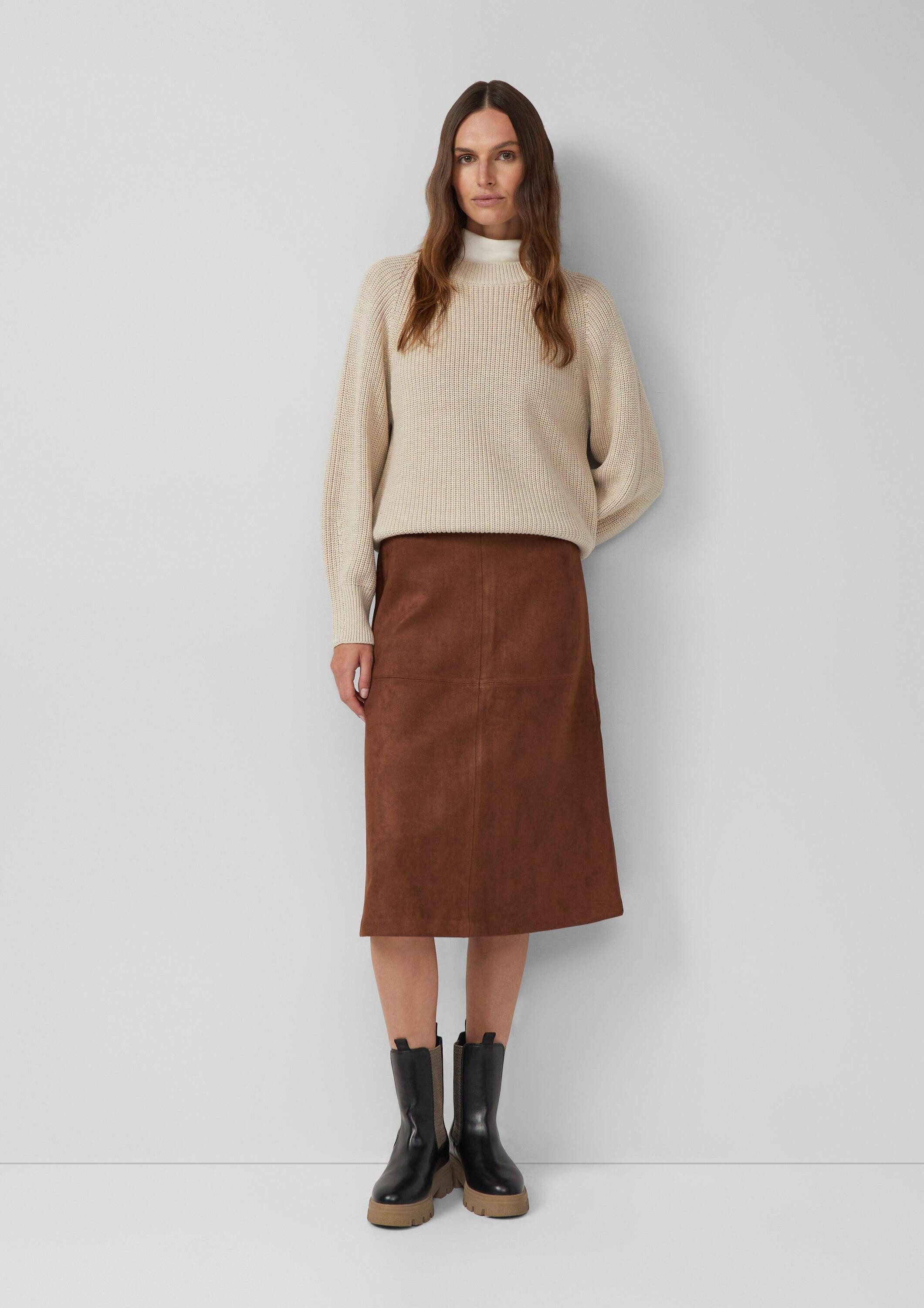 s.Oliver Midirock Rock Midi-Rock in Veloursleder-Optik günstig online kaufen