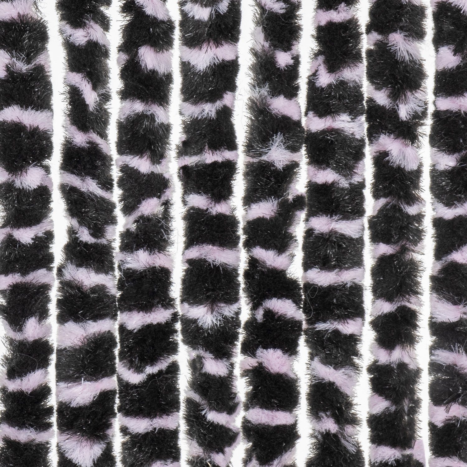 Türvorhang Flauschvorhang 90 x 220 cm pink schwarz gestreift, Hakenaufhängung (1 St), abdunkelnd, Chenille Vorhänge Camping Türvorhang Wohnwagen Wohnmobil Zubehör