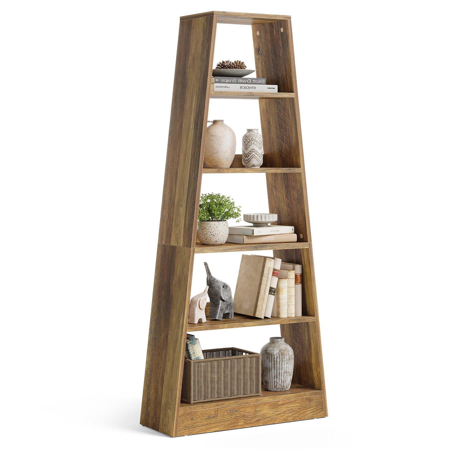 Tribesigns Bücherregal 6-stöckiges Standregal, 80 cm Hohes Leiterregal, Industrie-Design