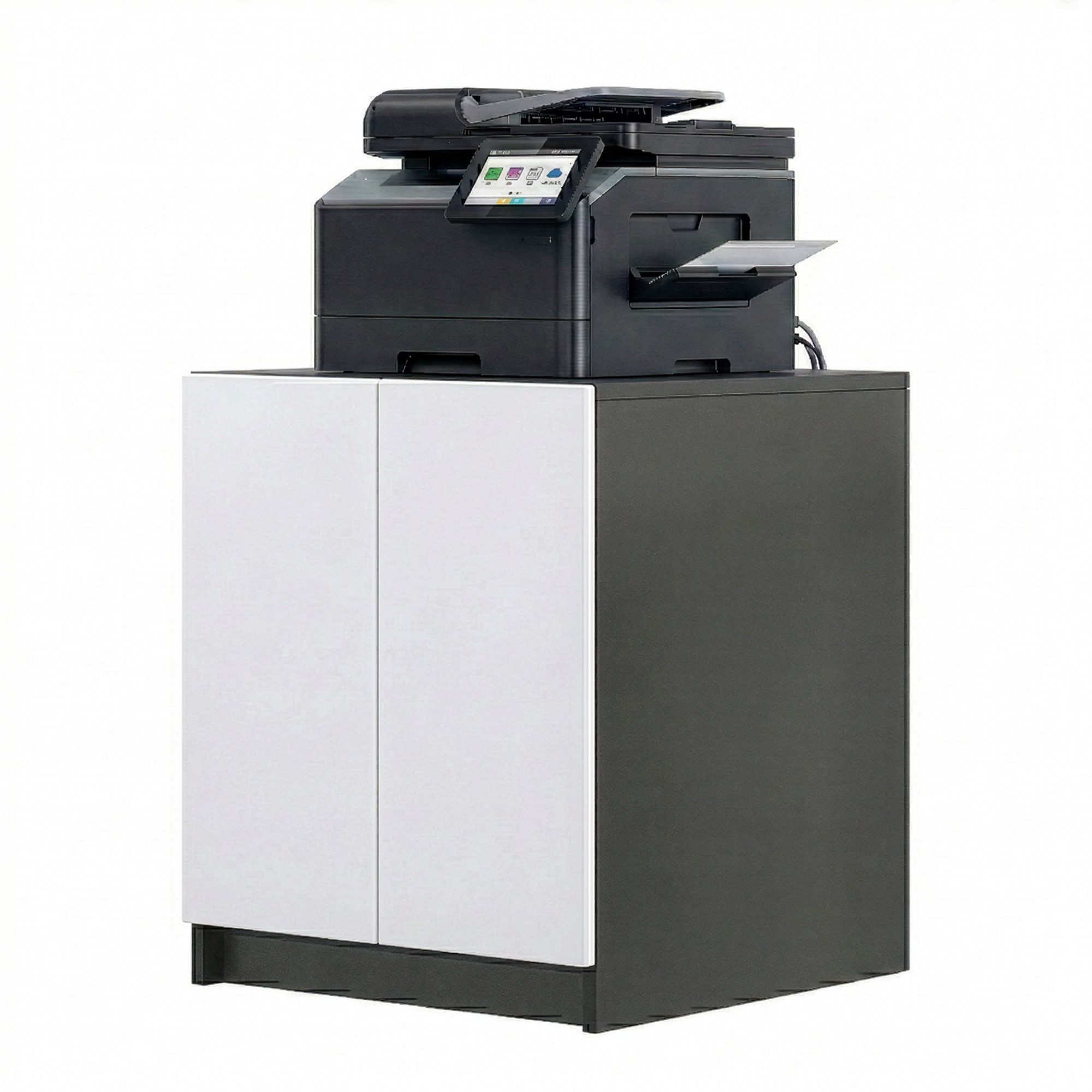 InnoFurn Aktenschrank Elona Druckerkommode (Druckertisch, Extra Tief für Drucker) Druckerschrank Soft-Close & Push-to-Open, Made in Germany