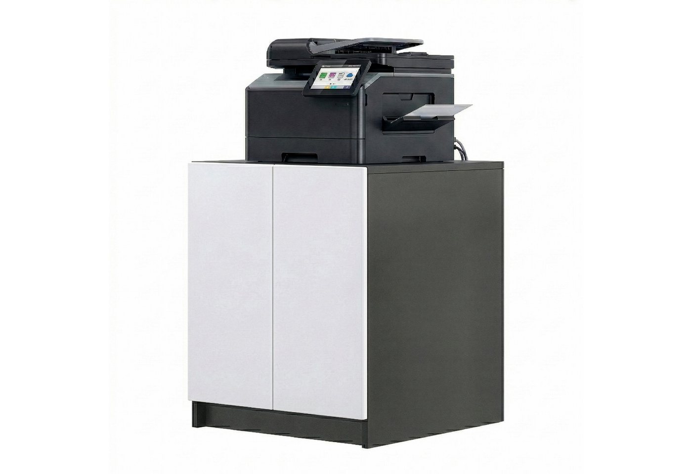 InnoFurn Aktenschrank Elona Druckerkommode (Druckertisch, Extra Tief für Drucker) Druckerschrank Soft-Close & Push-to-Open, Made in Germany